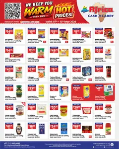 Africa Cash & Carry specials catalogue – valid from 07.05.2026 | Page: 18 | Products: Condensed milk, Tea, Beef, Sugar