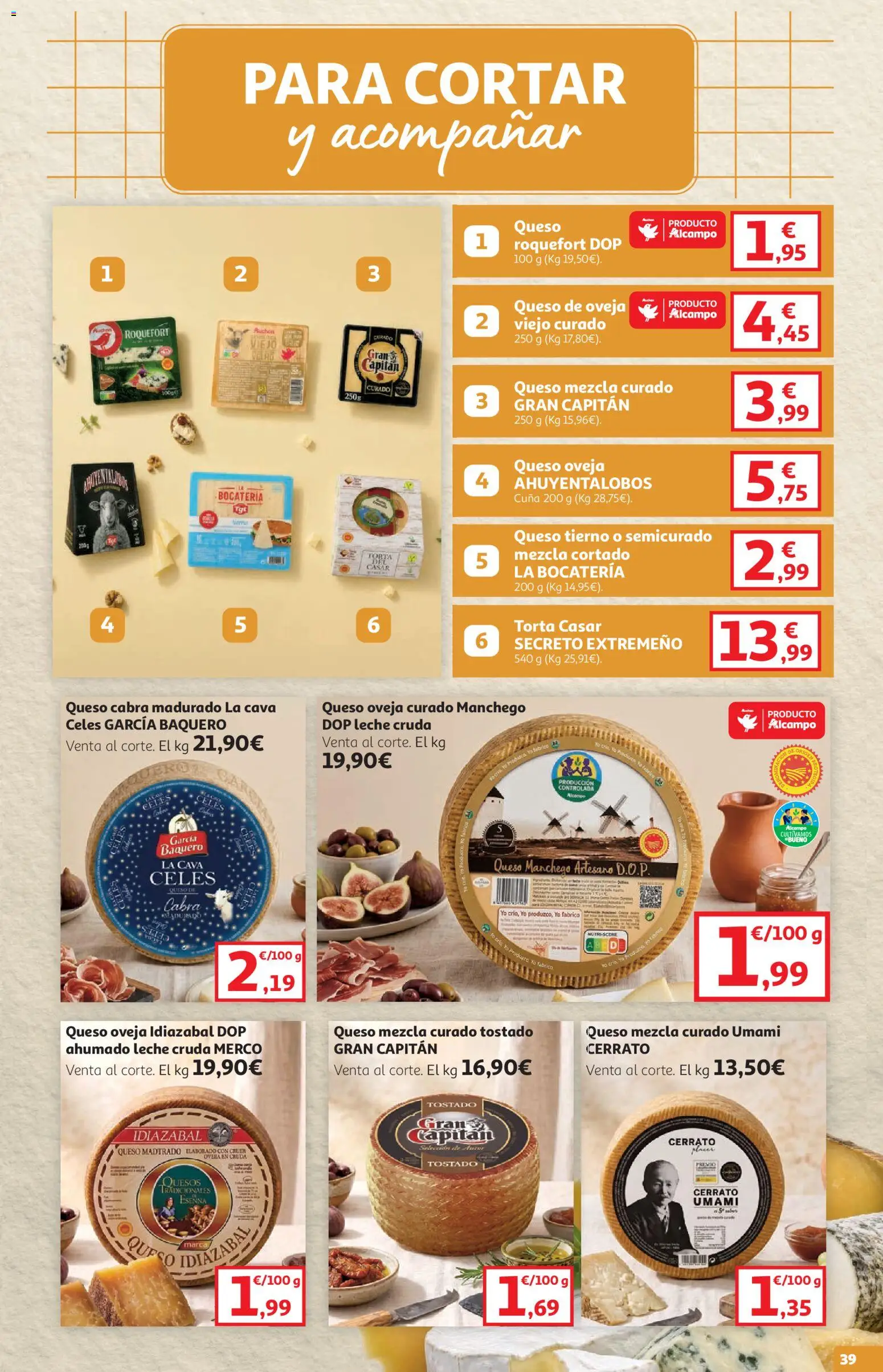 Alcampo - HG Galicia │ válido desde el 08/10/2026 | Página: 39 | Productos: Queso de oveja, Leche, Queso, Cuna