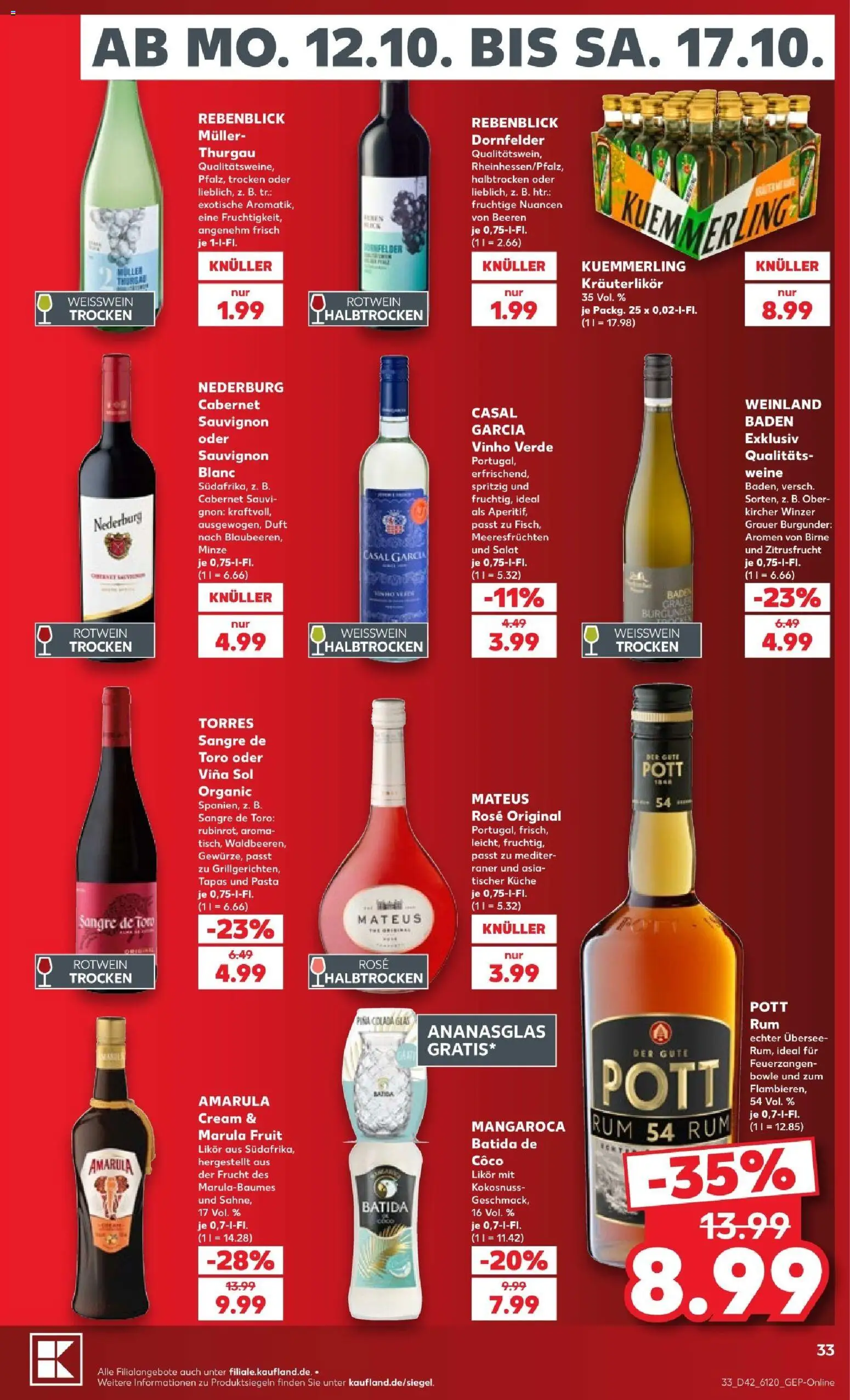 Kaufland Prospekt Bremen – gültig ab 12.10.2026 | Seite: 37 | Produkte: Rotwein, Likör, Küche, Vanille
