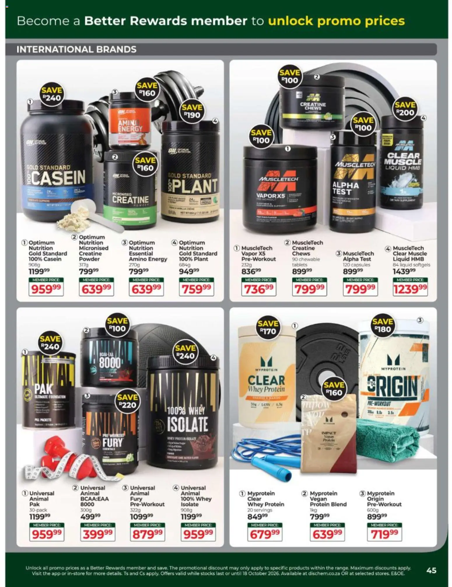 New Dis-Chem catalogue – valid from 15/09/2026 | Page: 45 | Products: Protein, Powder