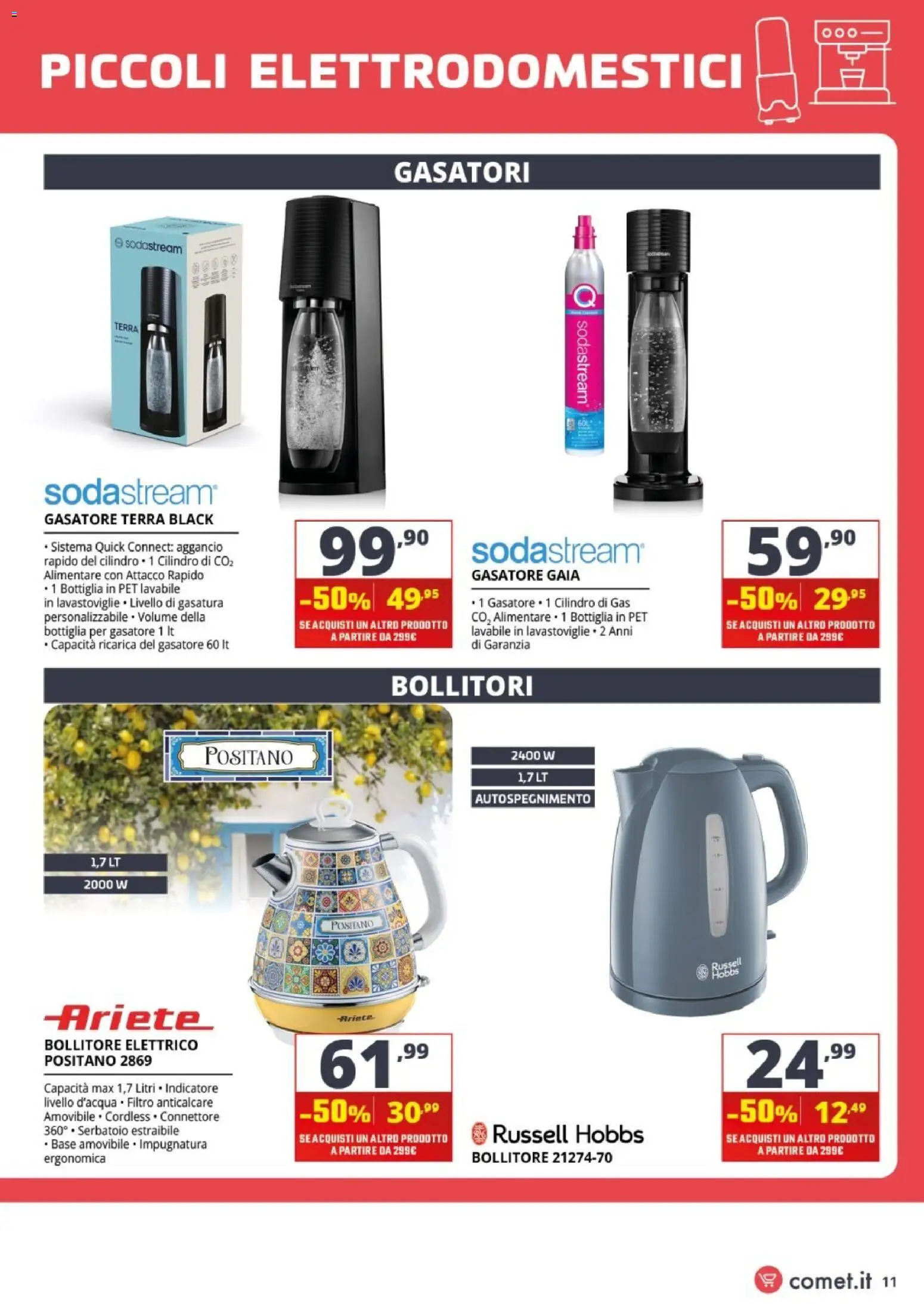 Volantino Comet del 24/09/2026 | Pagina: 11 | Prodotti: Gasatore, Anticalcare, Bollitore elettrico, Bottiglia