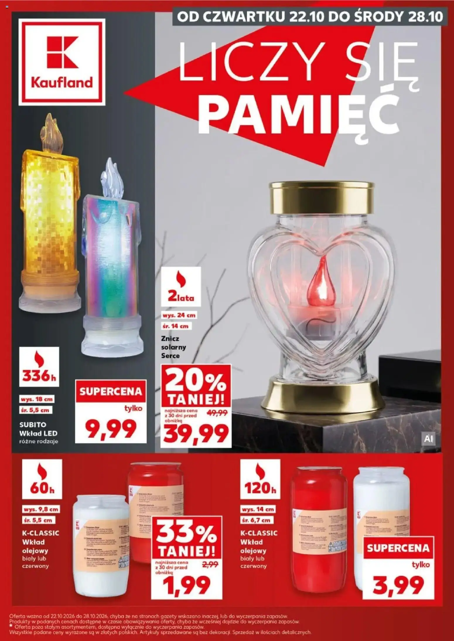 Kaufland gazetka - Znicze od 22.10.2026 - od jutra PDF | Strona: 1 | Produkty: Gazety