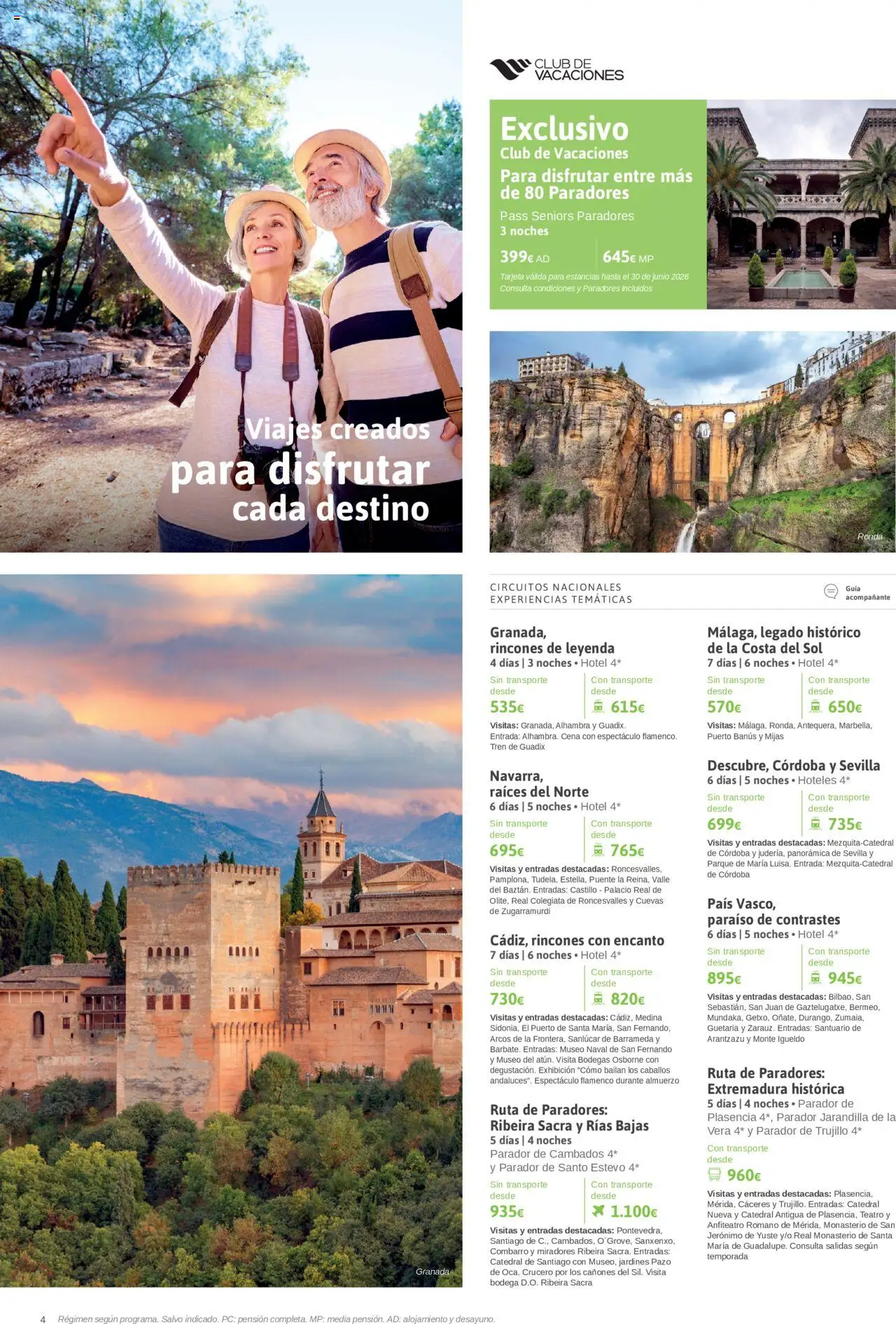 Viajes El Corte Inglés - Club de Vacaciones - Vacaciones Económicas │ válido desde el 01/09/2025 | Página: 4 | Productos: Granada