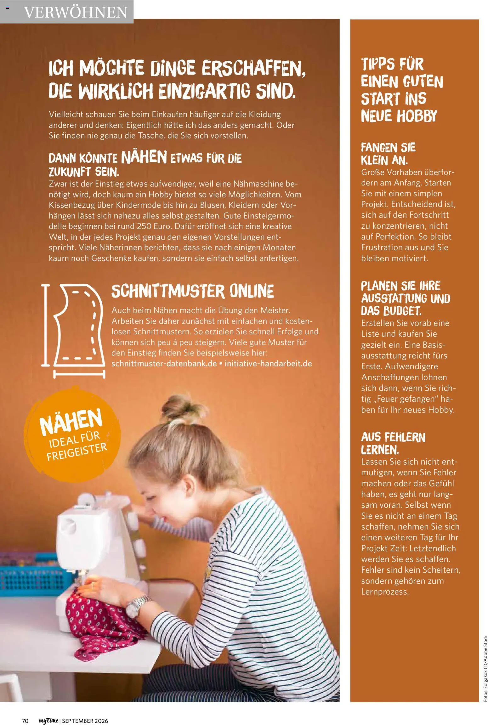 Famila Nordwest myTime September 2026 – gültig ab 01.09.2026 | Seite: 70 | Produkte: Nähmaschine