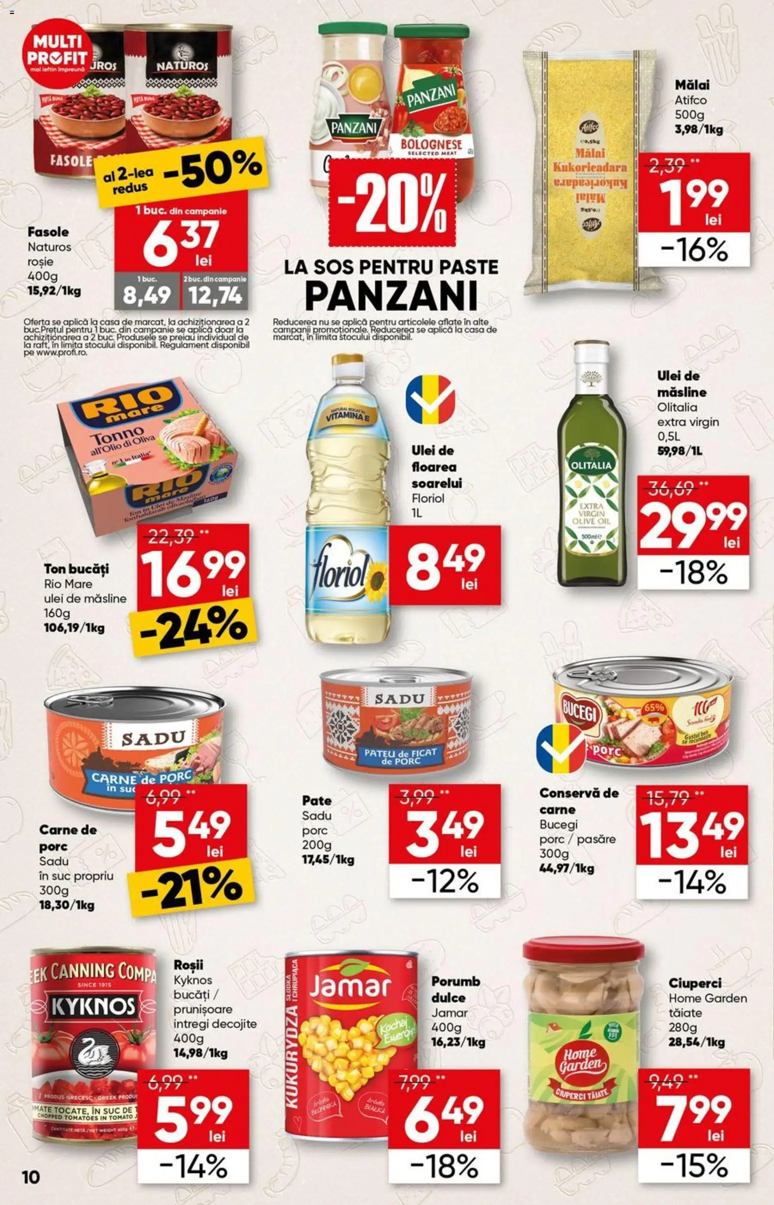 Noul catalog Profi – valabil de la 29.04.2026 | Pagină: 10 | Produse: Măsline, Ulei, Paste, Sos