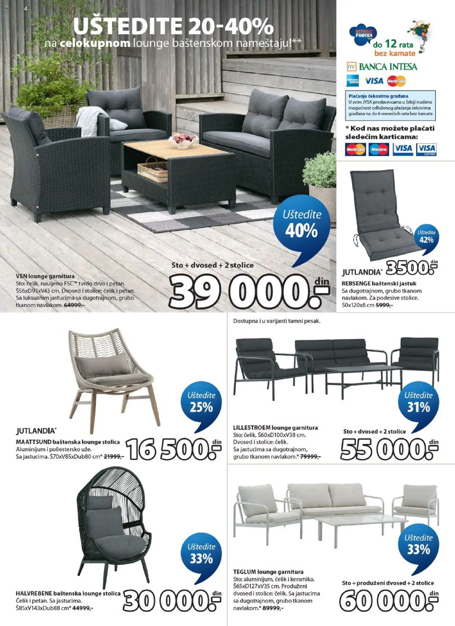 Jysk katalog - važi od 20.05.2026 | Strana: 4 | Proizvode: Jastuk, Sto, Stolica, Dvosed