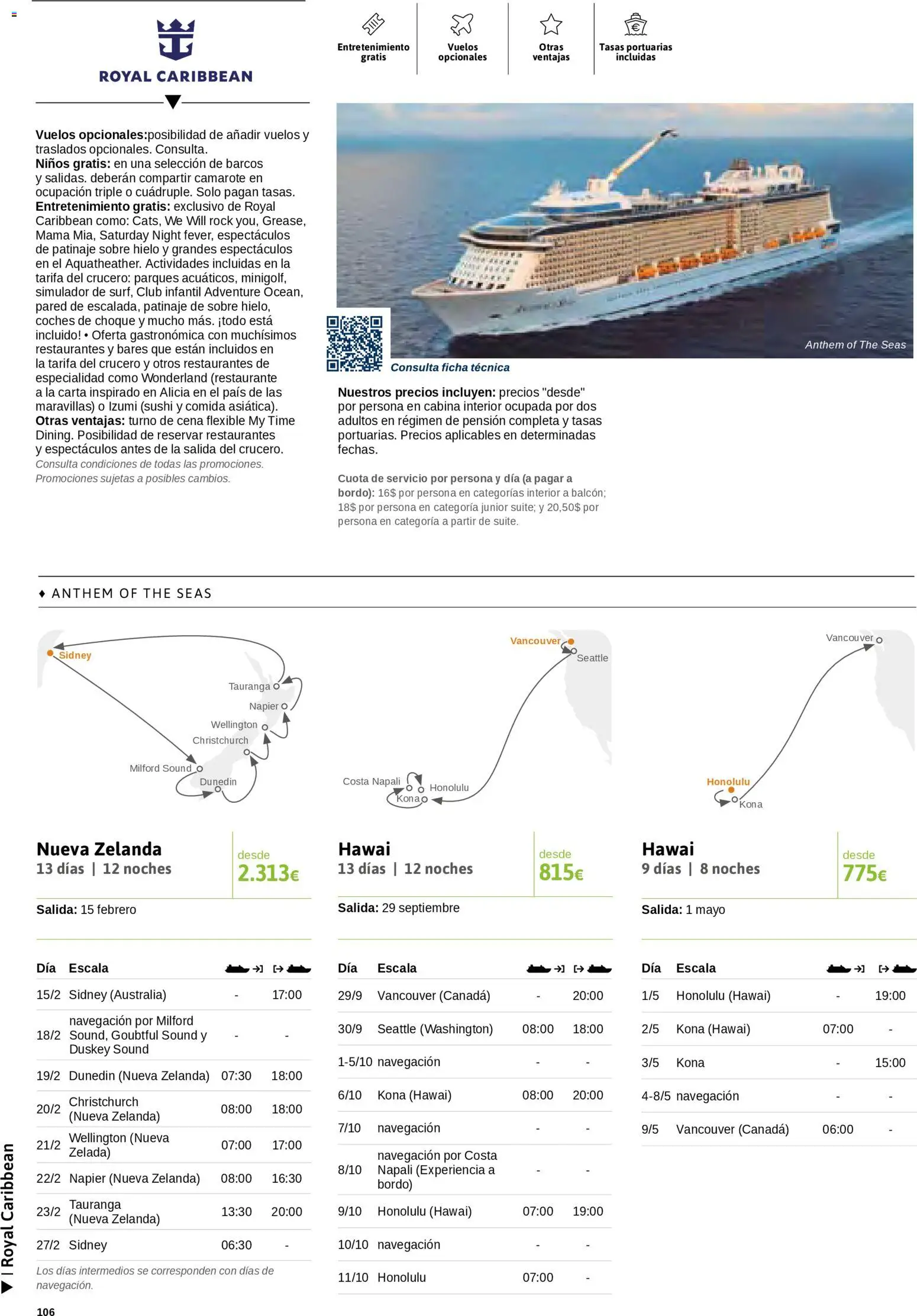 Viajes El Corte Inglés Cruceros marítimos │ válido desde el 01/01/2026 | Página: 107 | Productos: Hielo, Sushi, Navegación