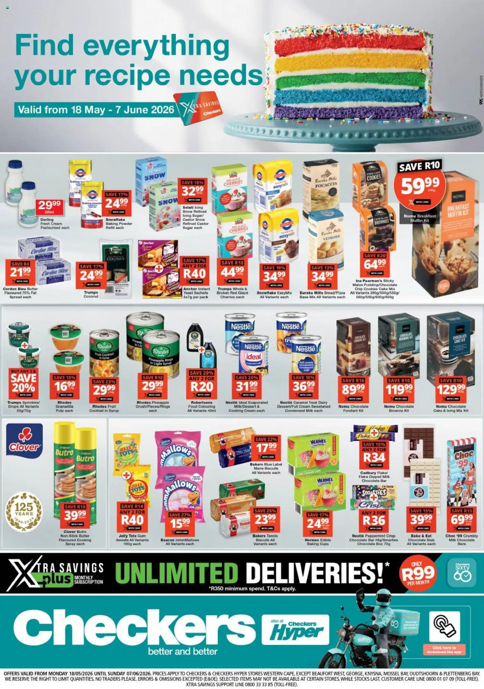 New Checkers catalogue – valid from 18.05.2026 | Page: 1 | Products: Milk, Cream, Syrup, Sugar