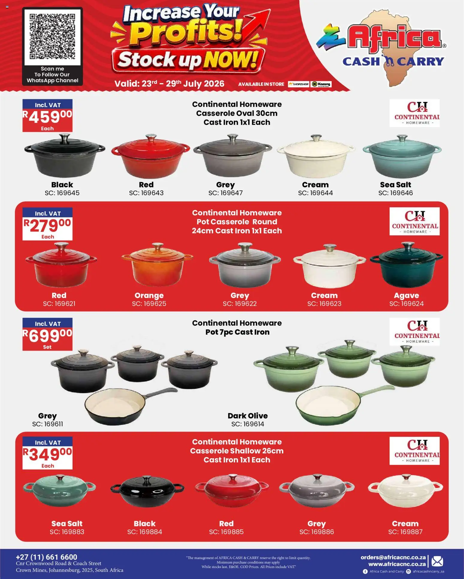 New Africa Cash & Carry catalogue – valid from 23/07/2026 | Page: 47 | Products: Iron, Cream, Stock, Salt