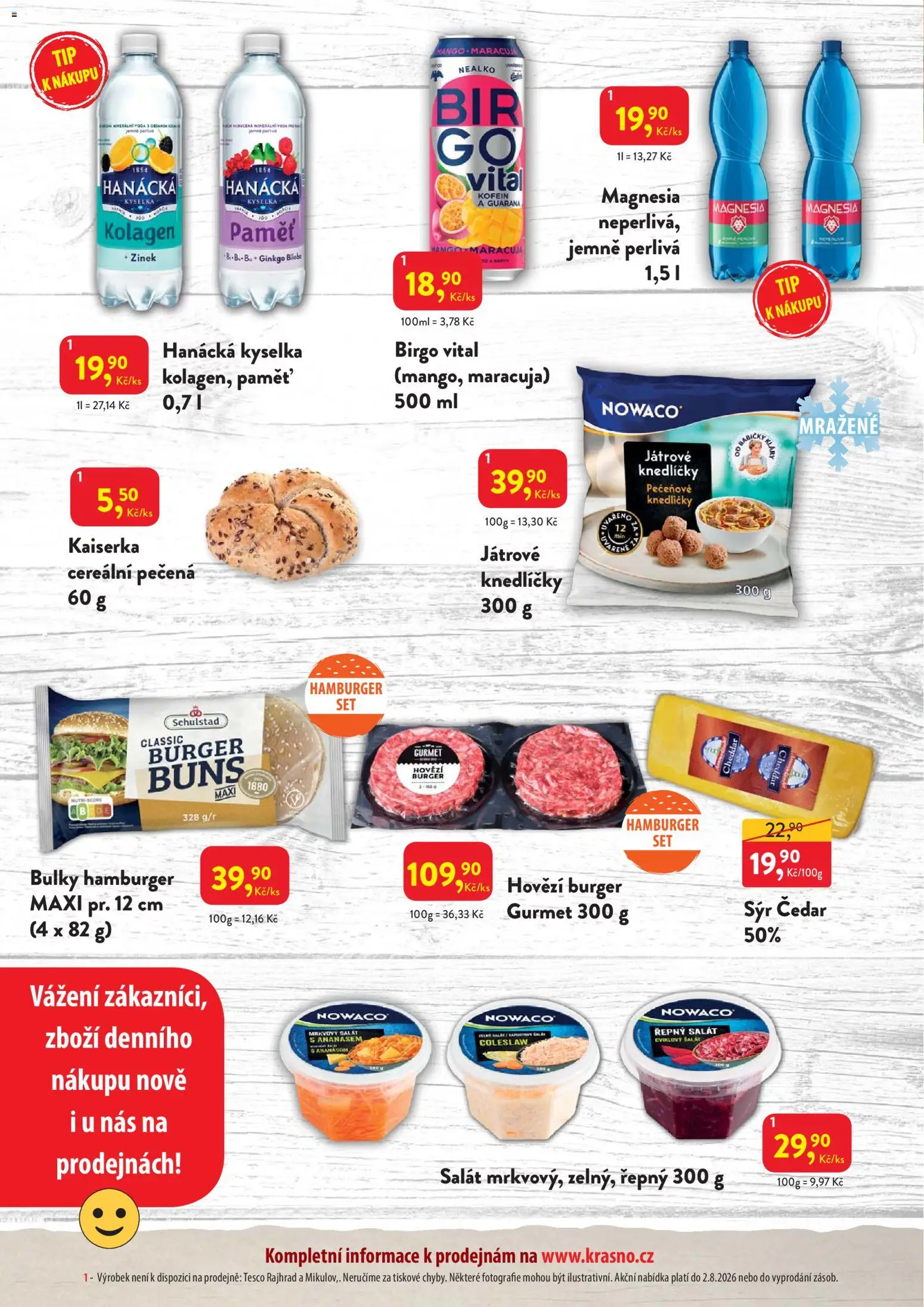 MP Krásno leták od 20.07.2026 | Strana: 2 | Produkty: Kaiserka, Salát, Magnesia, Hovězí burger