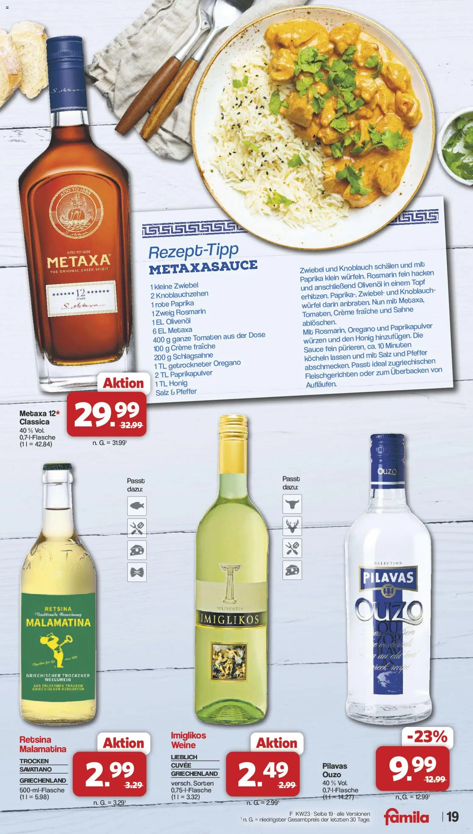 Famila Nordwest Prospekt – gültig ab 01.06.2026 | Seite: 19 | Produkte: Trauben, Metaxa, Pfeffer, Sahne