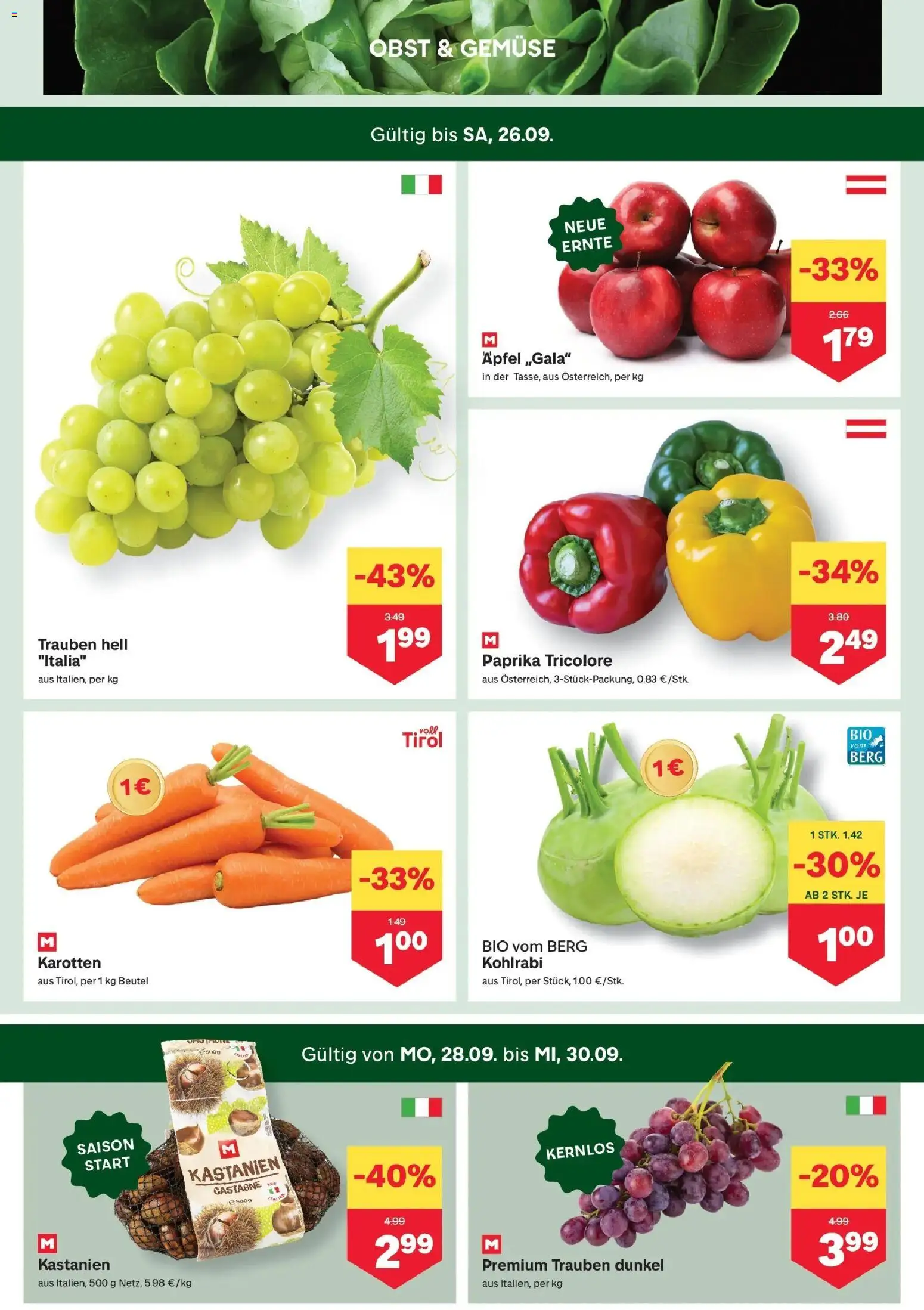 MPREIS Pfunds von 24.09.2026 - Aktuelle Angebote | Seite: 2 | Produkte: Gemüse, Obst, Äpfel