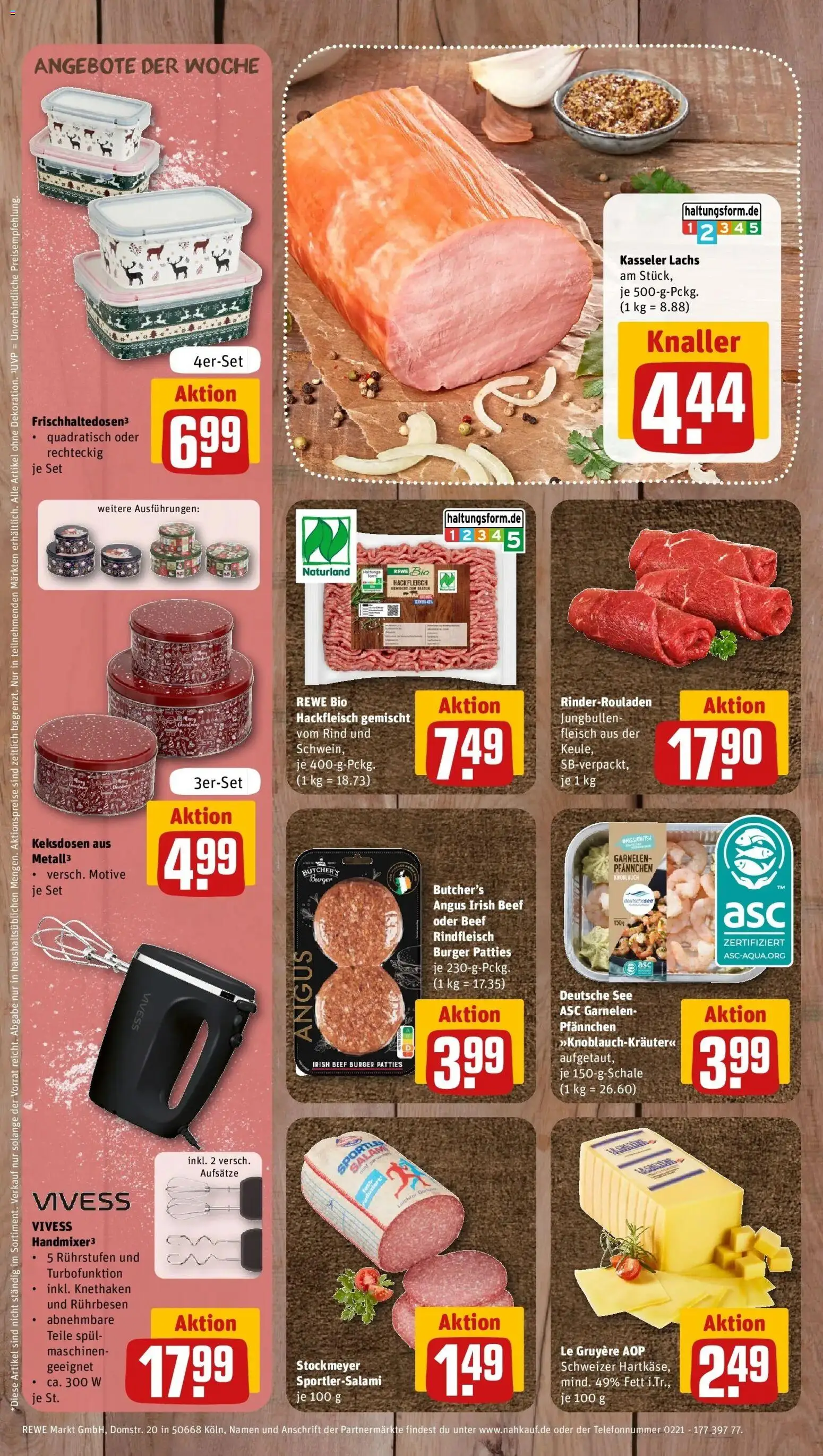 REWE Prospekt ab 26.10.2026 zum Blättern » Angebote | Seite: 9 | Produkte: Rührbesen, Garnelen, Rindfleisch, Hackfleisch