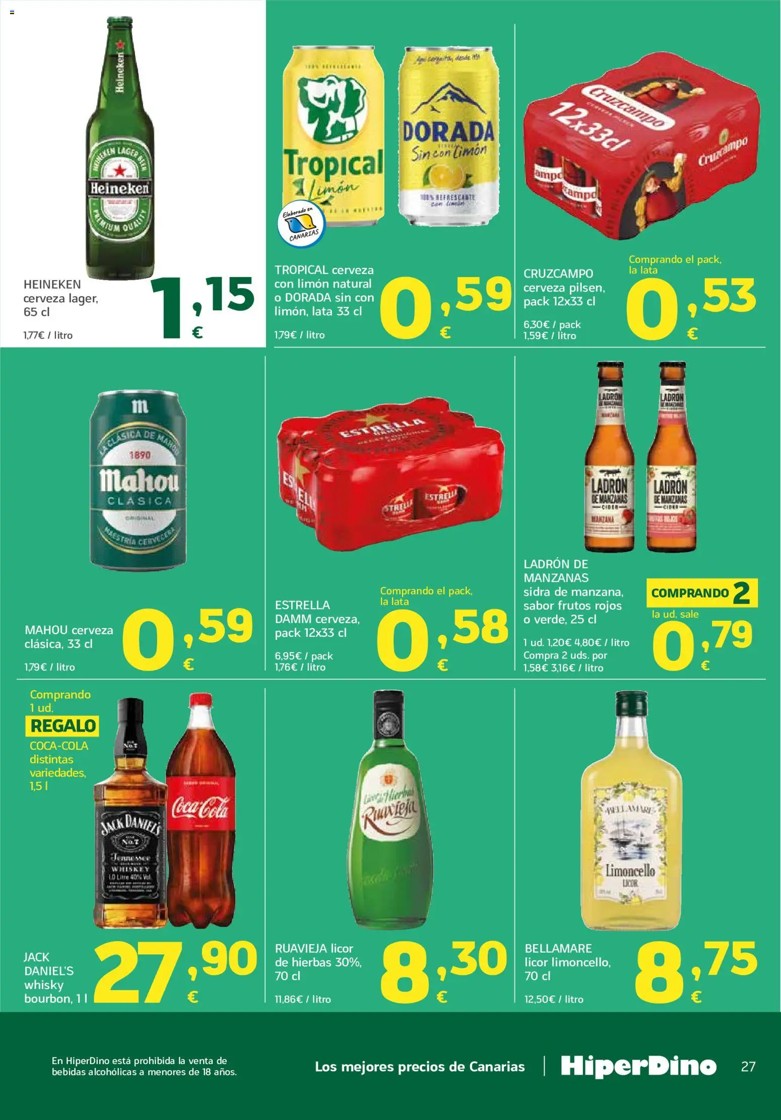 HiperDino folleto │ válido desde el 23/06/2026 | Página: 27 | Productos: Licor, Cerveza, Manzanas, Manzana