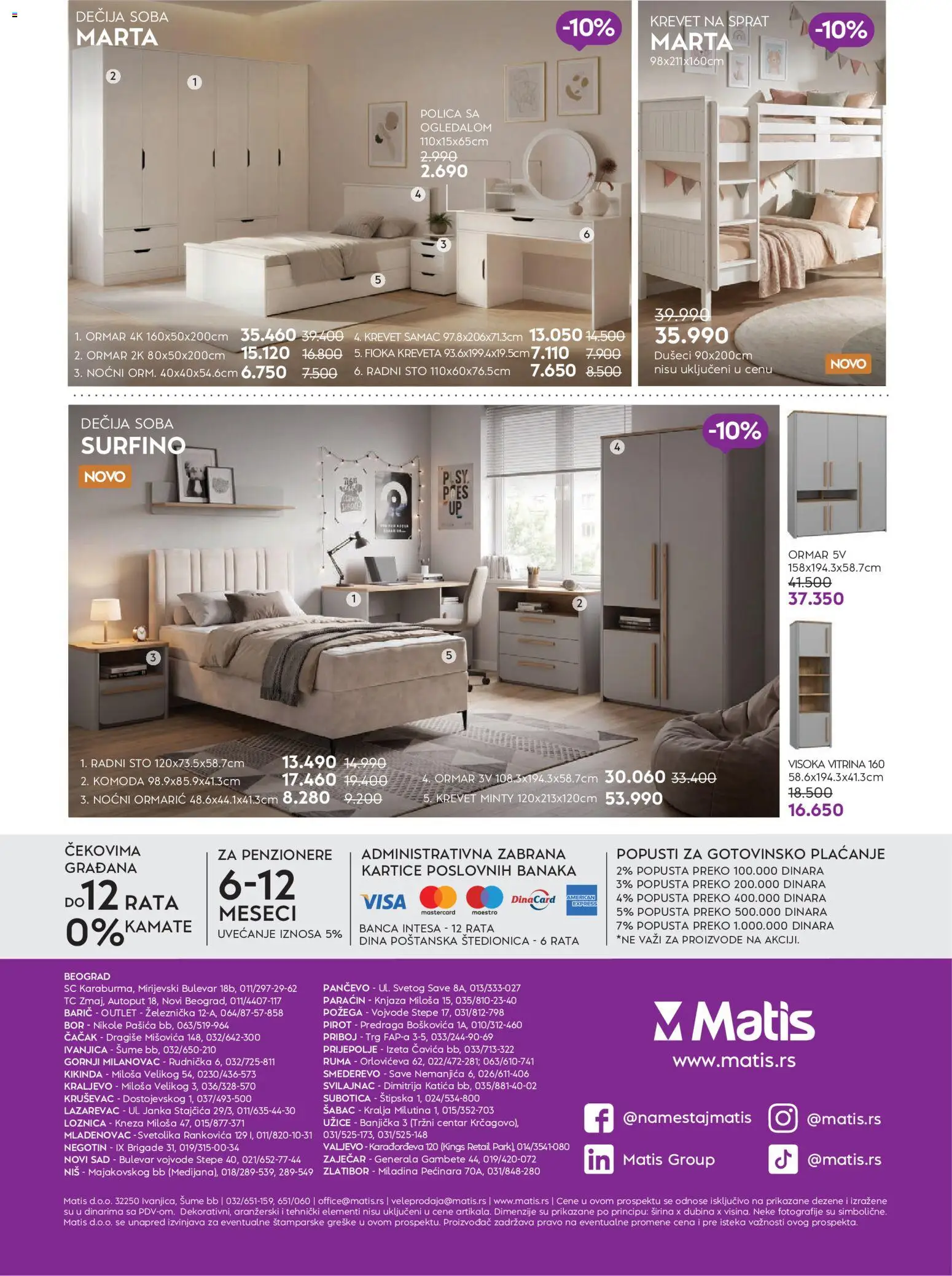 Matis katalog - važi od 19.10.2026 | Strana: 16 | Proizvode: Komoda, Noćni ormarić, Polica, Sto