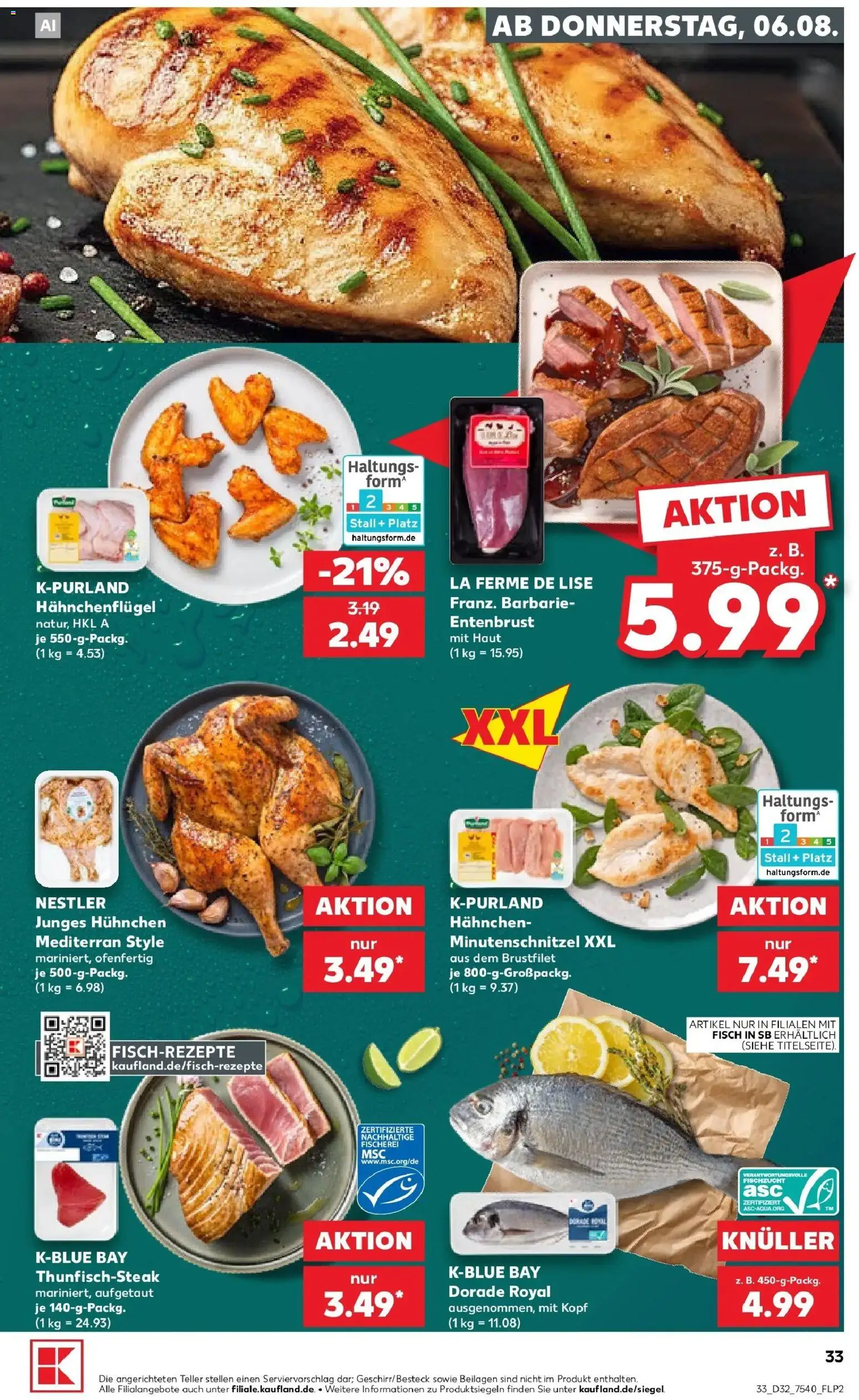 Kaufland Prospekt Haldensleben – gültig ab 03.08.2026 | Seite: 42 | Produkte: Dorade, Hahnchen, Fisch