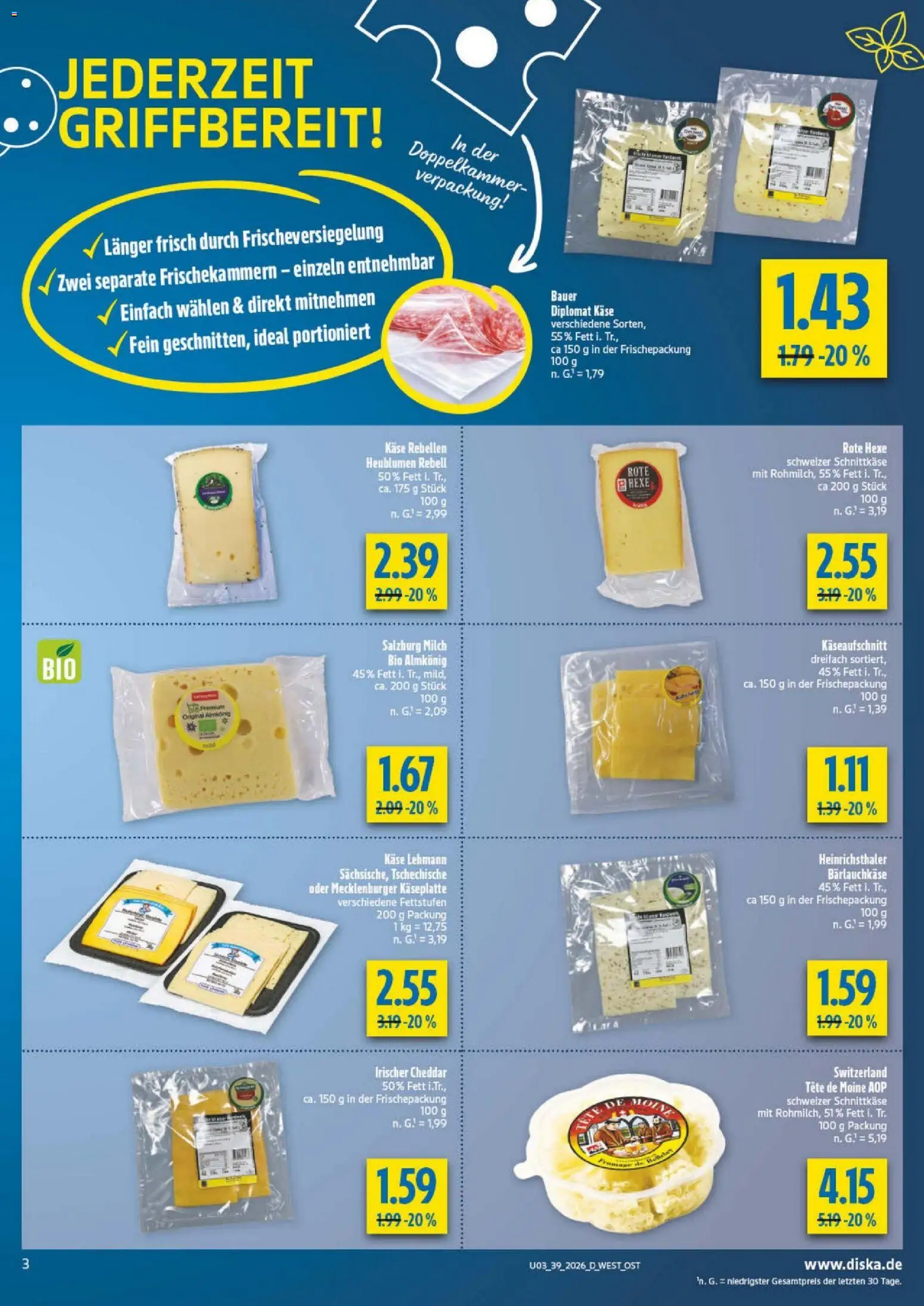 Diska Bayern – gültig ab 21.09.2026 | Seite: 3 | Produkte: Milch, Käse