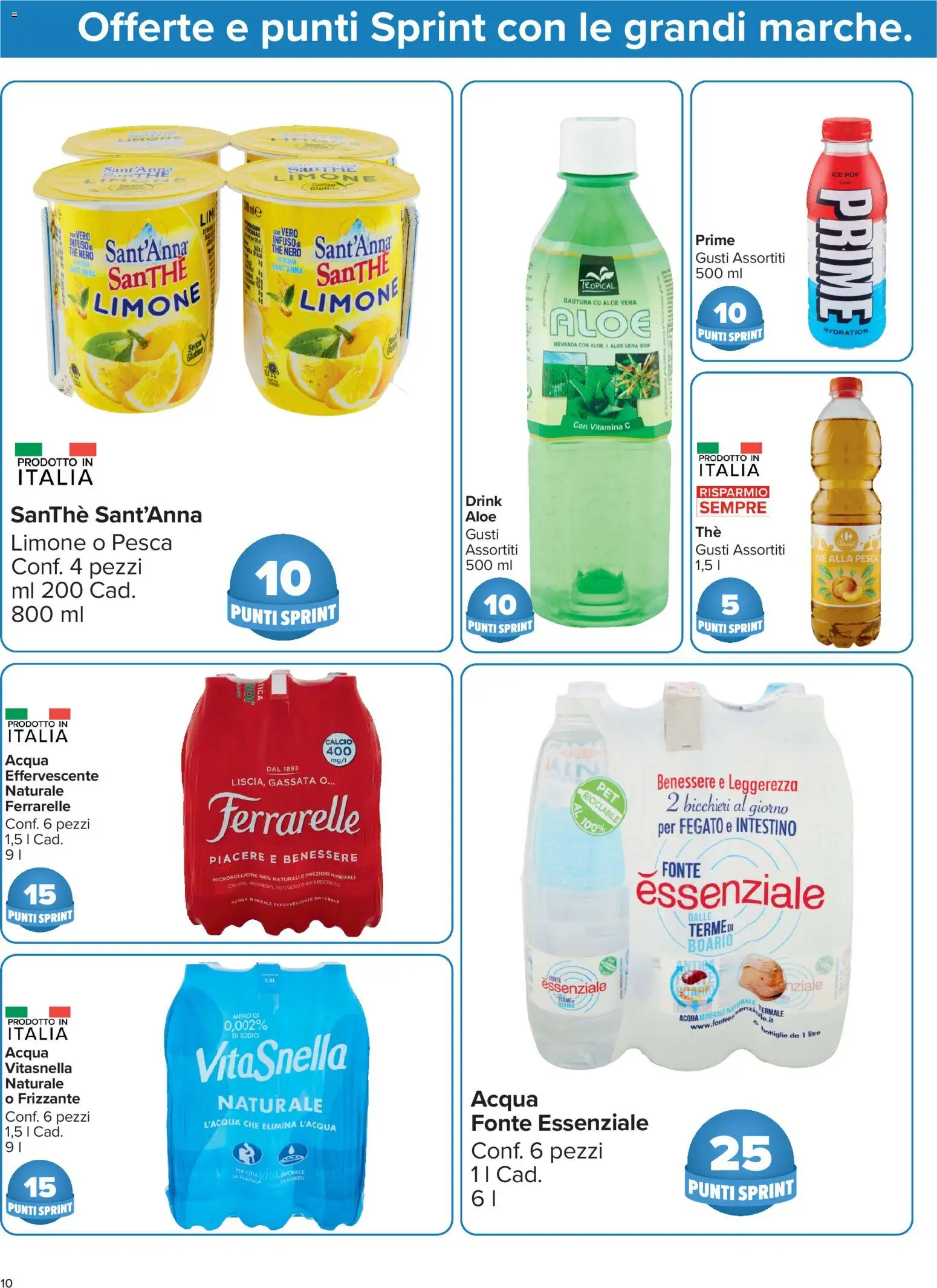 Volantino Carrefour del 05.06.2026 | Pagina: 10 | Prodotti: Limone, The, Aloe vera, Ferrarelle