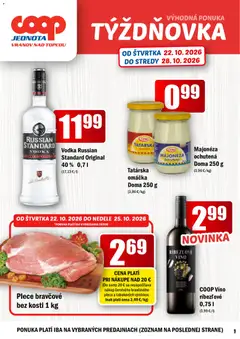 COOP Jednota leták platný od 22.10.2026
