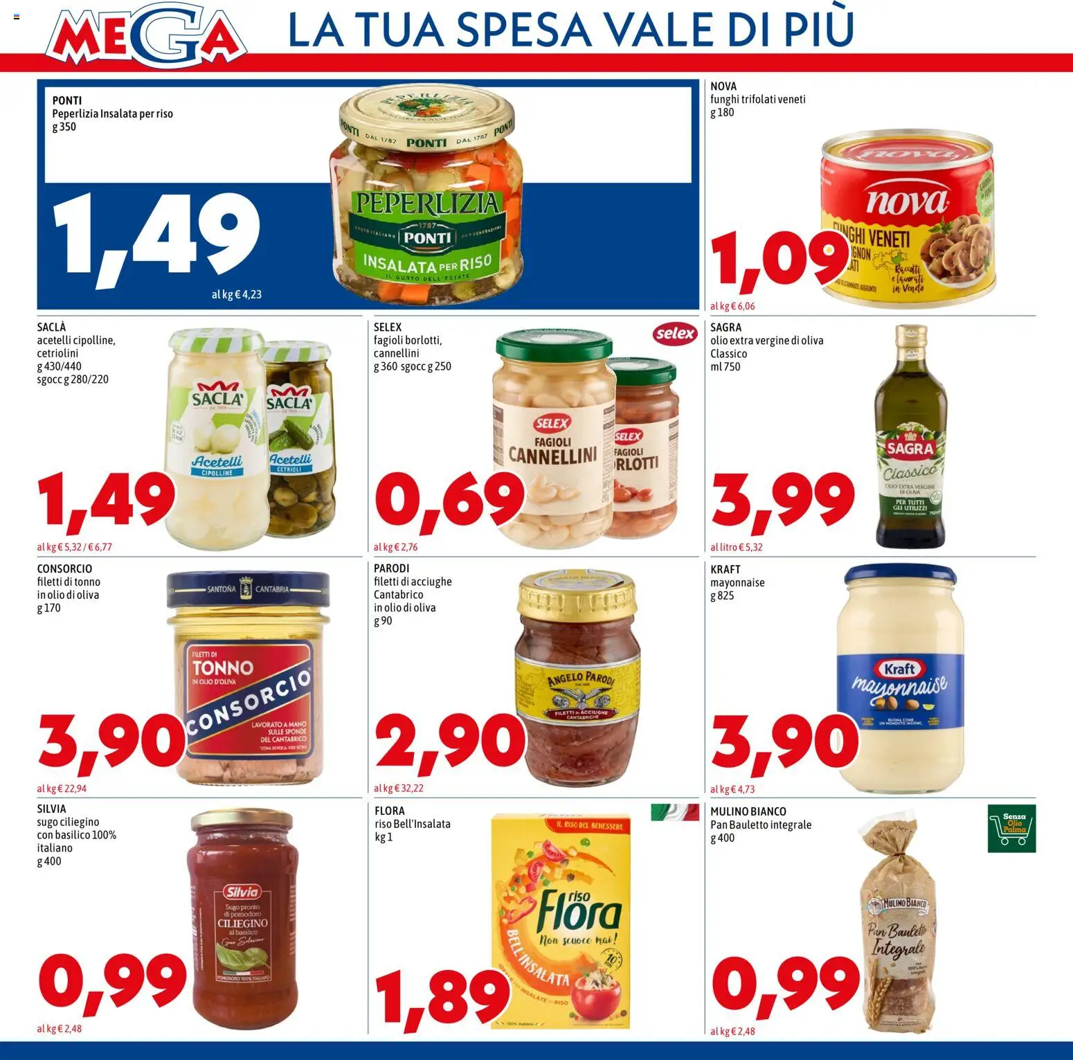 Volantino Mega del 11.06.2026 | Pagina: 8 | Prodotti: Cetrioli, Insalata, Funghi, Olio di Oliva