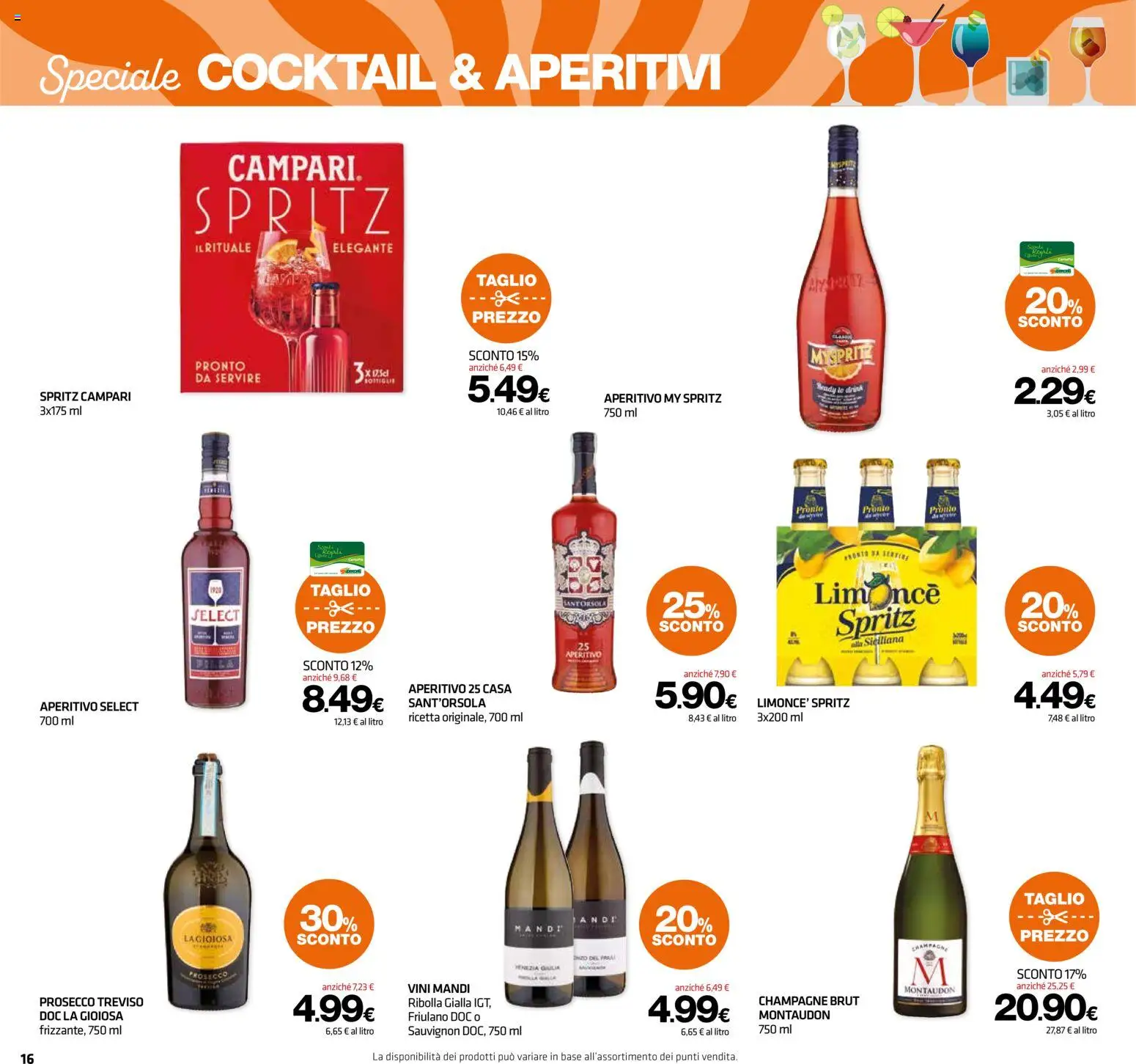 Volantino Superconti del 13/08/2026 | Pagina: 16 | Prodotti: Cocktail, Prosecco, Taglio, Aperitivo