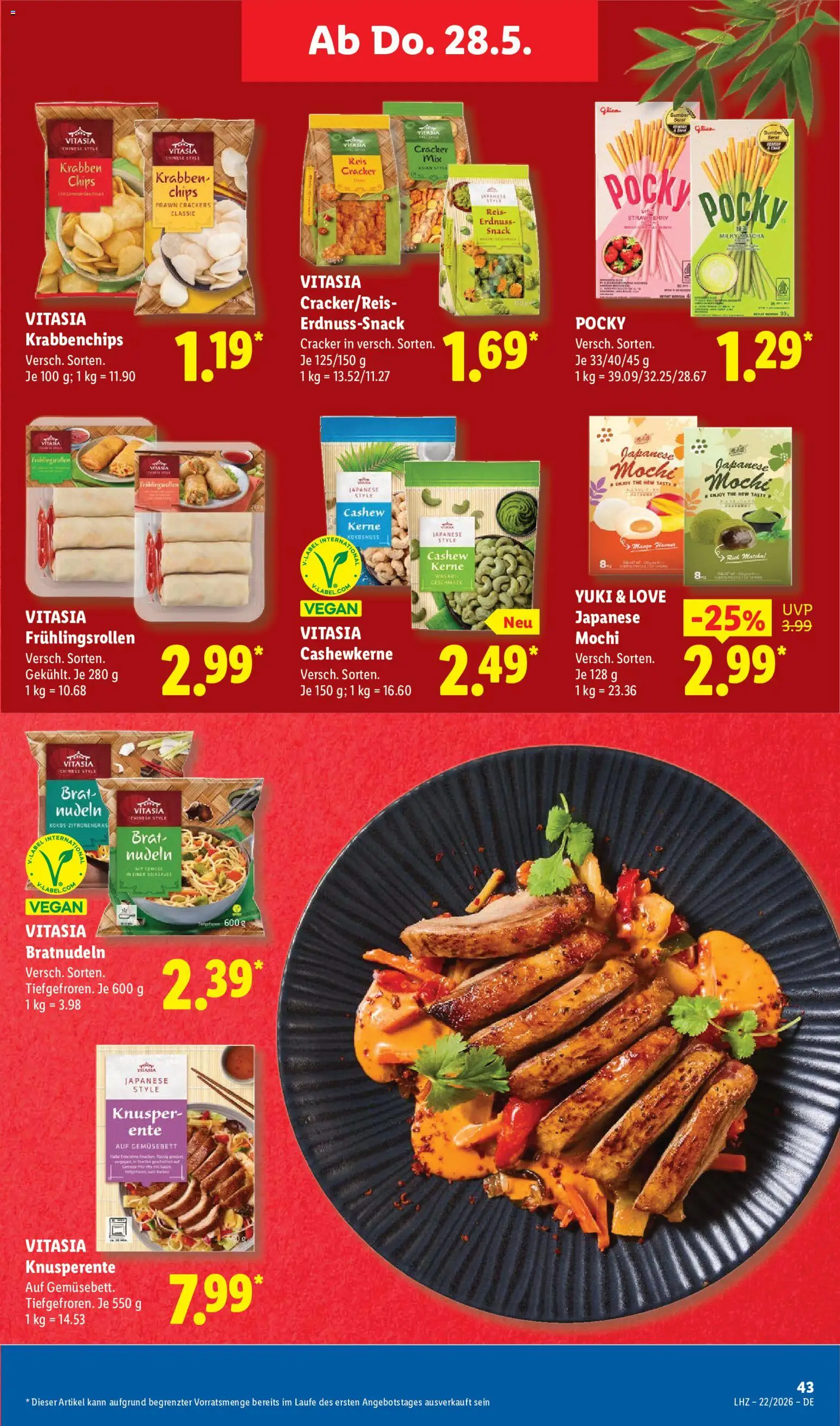 Lidl Prospekt – gültig ab 26.05.2026 | Seite: 57 | Produkte: Reis, Nudeln, Ente, Mochi