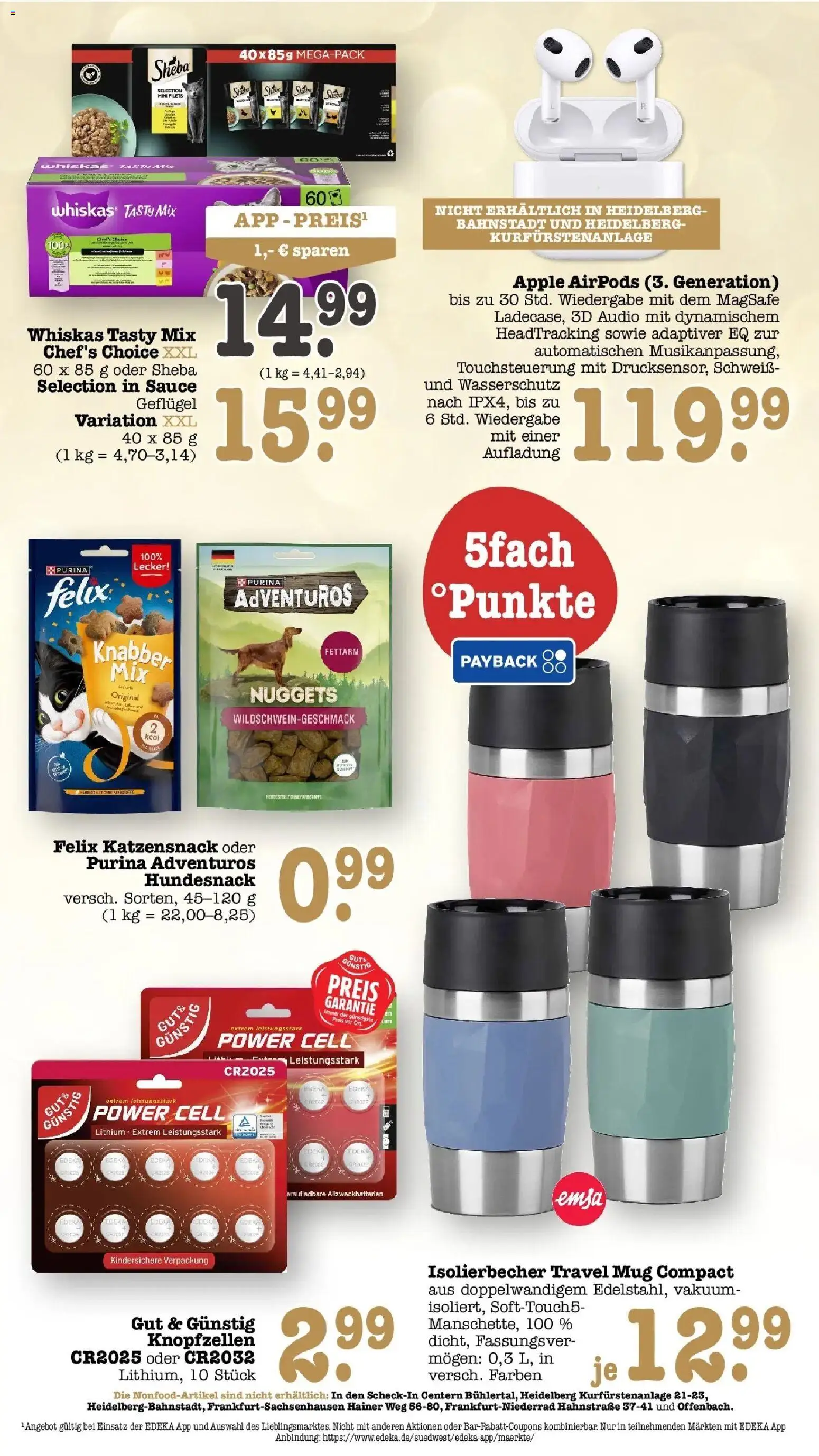 Edeka Prospekt Heidelberg (ab 28.09.2026) » Angebote Online | Seite: 55 | Produkte: Sheba, Airpods, Whiskas, Audio