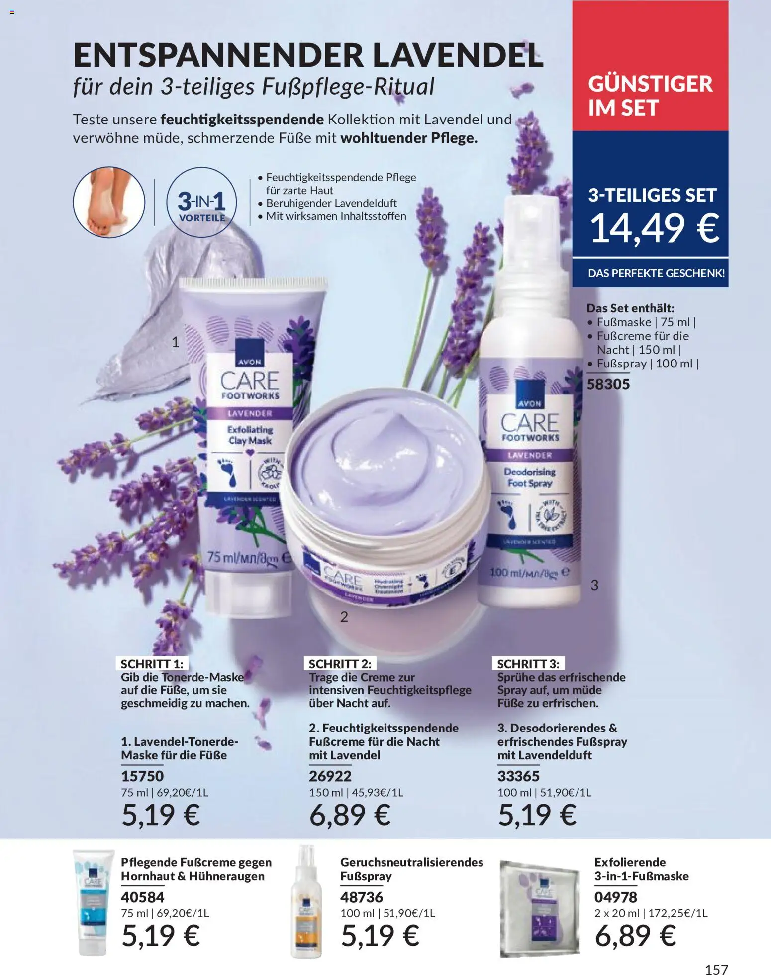 AVON Katalog Mai 2026 – gültig ab 01.05.2026 | Seite: 179 | Produkte: Maske, Lavendel, Fußcreme, Fußmaske