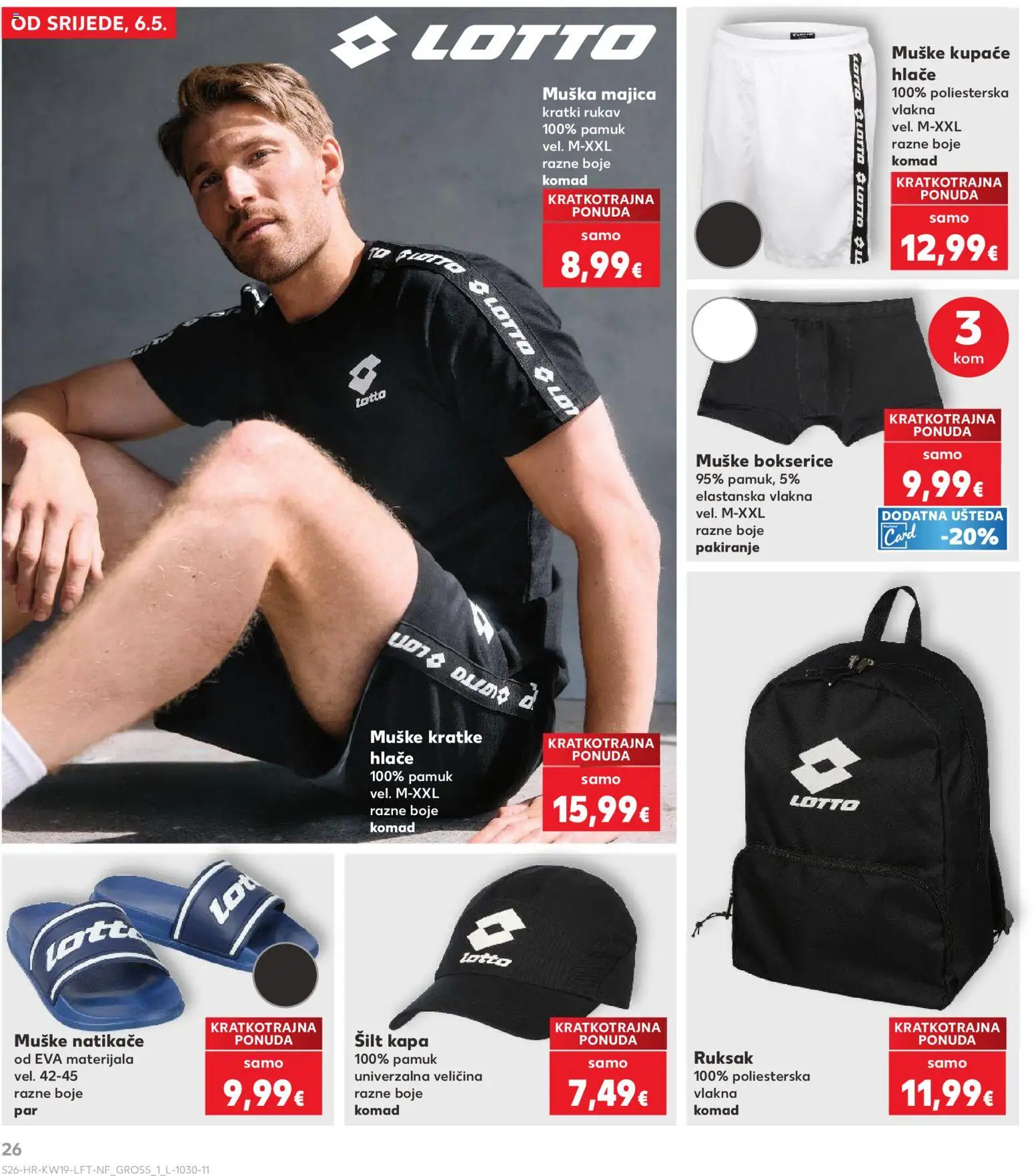 Kaufland katalog | vrijedi od 06.05.2026 | Stranica: 26 | Proizvodi: Natikače, Hlače, Kratke hlače, Ruksak
