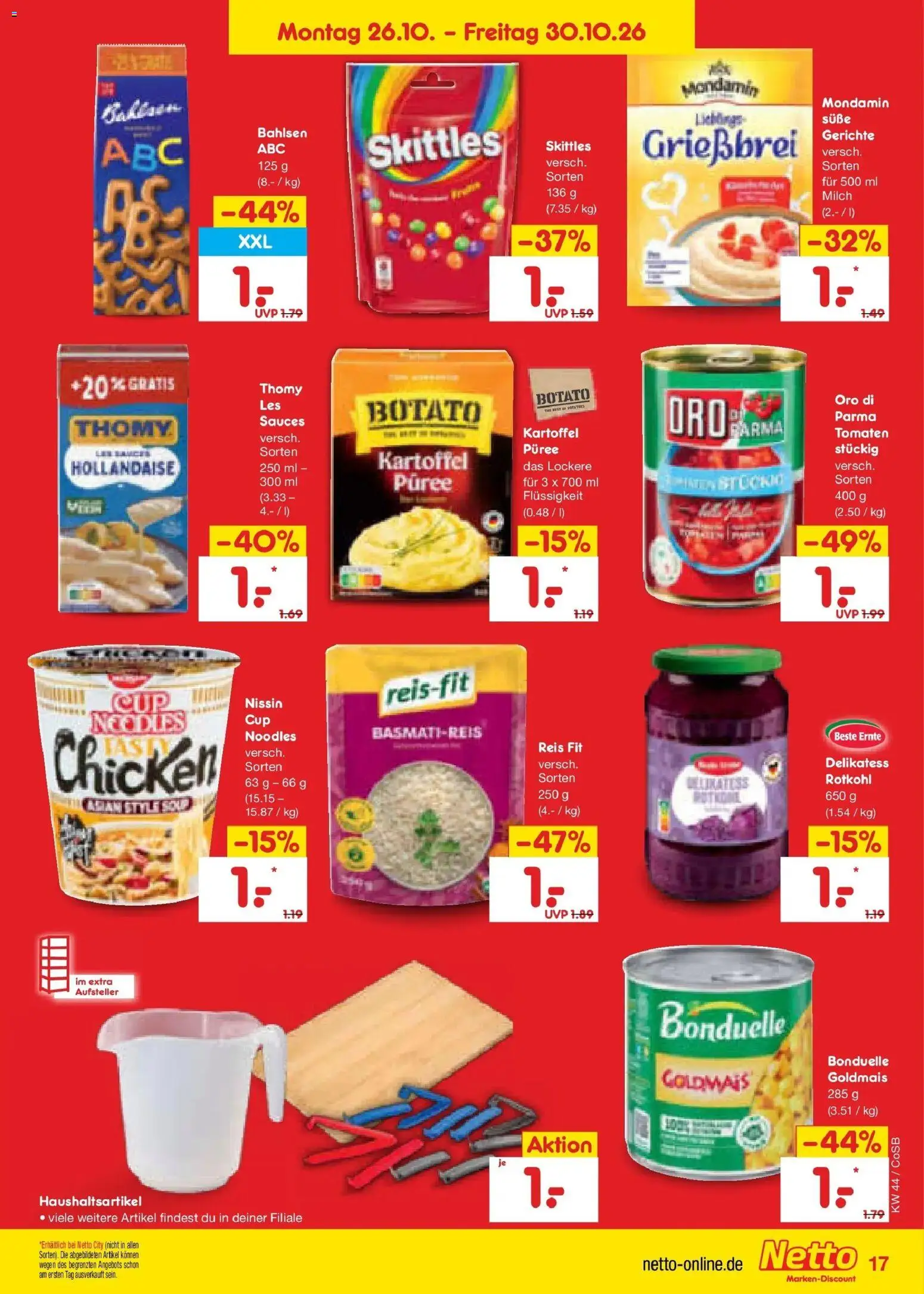 Netto Marken-Discount Prospekt Leipzig – gültig ab 26.10.2026 | Seite: 29 | Produkte: Basmatireis, Rotkohl, Gerichte, Reis
