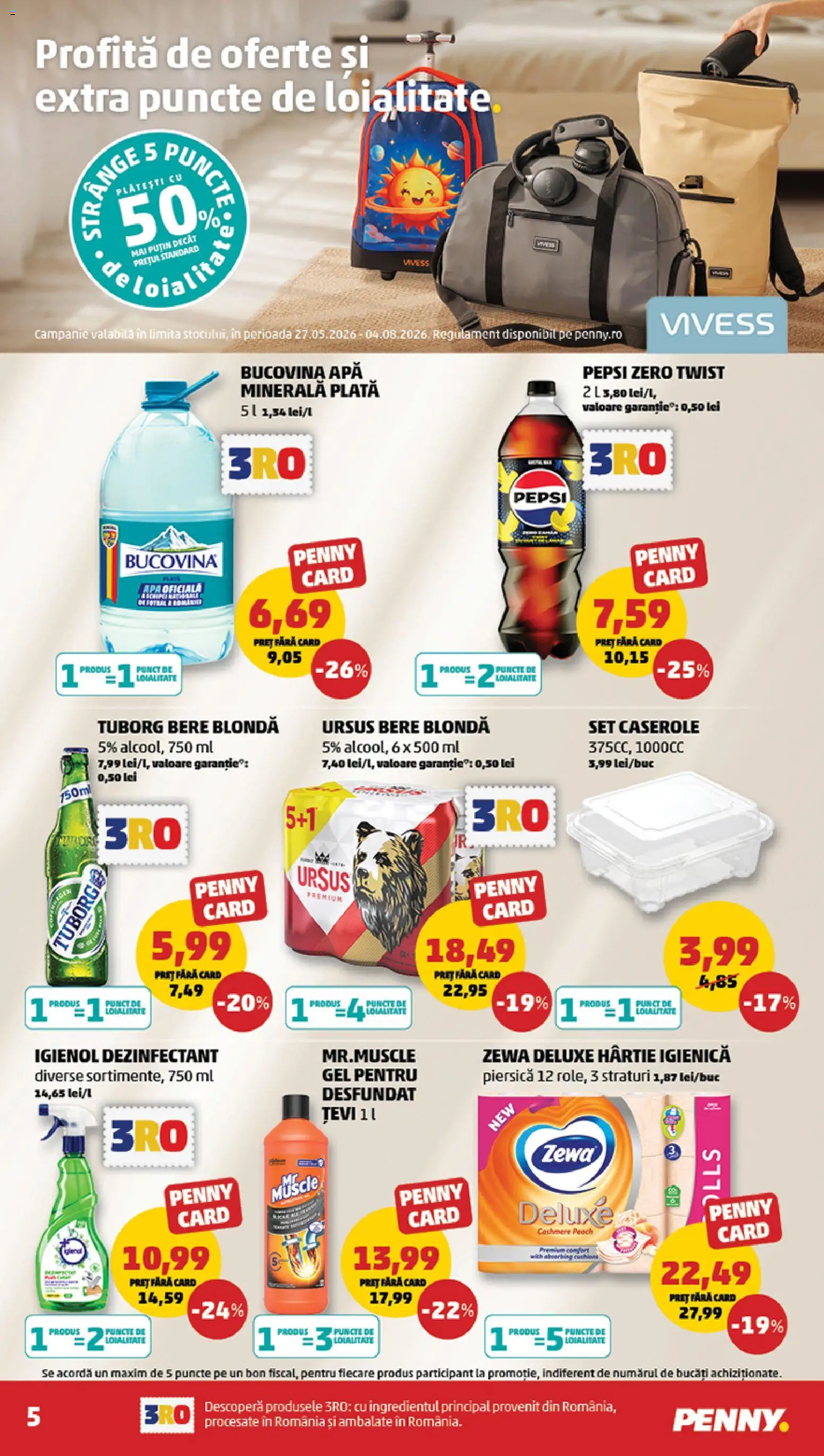 Noul catalog PENNY – valabil de la 22.07.2026 | Pagină: 5 | Produse: Piersică, Apa minerala, Pepsi, Bere