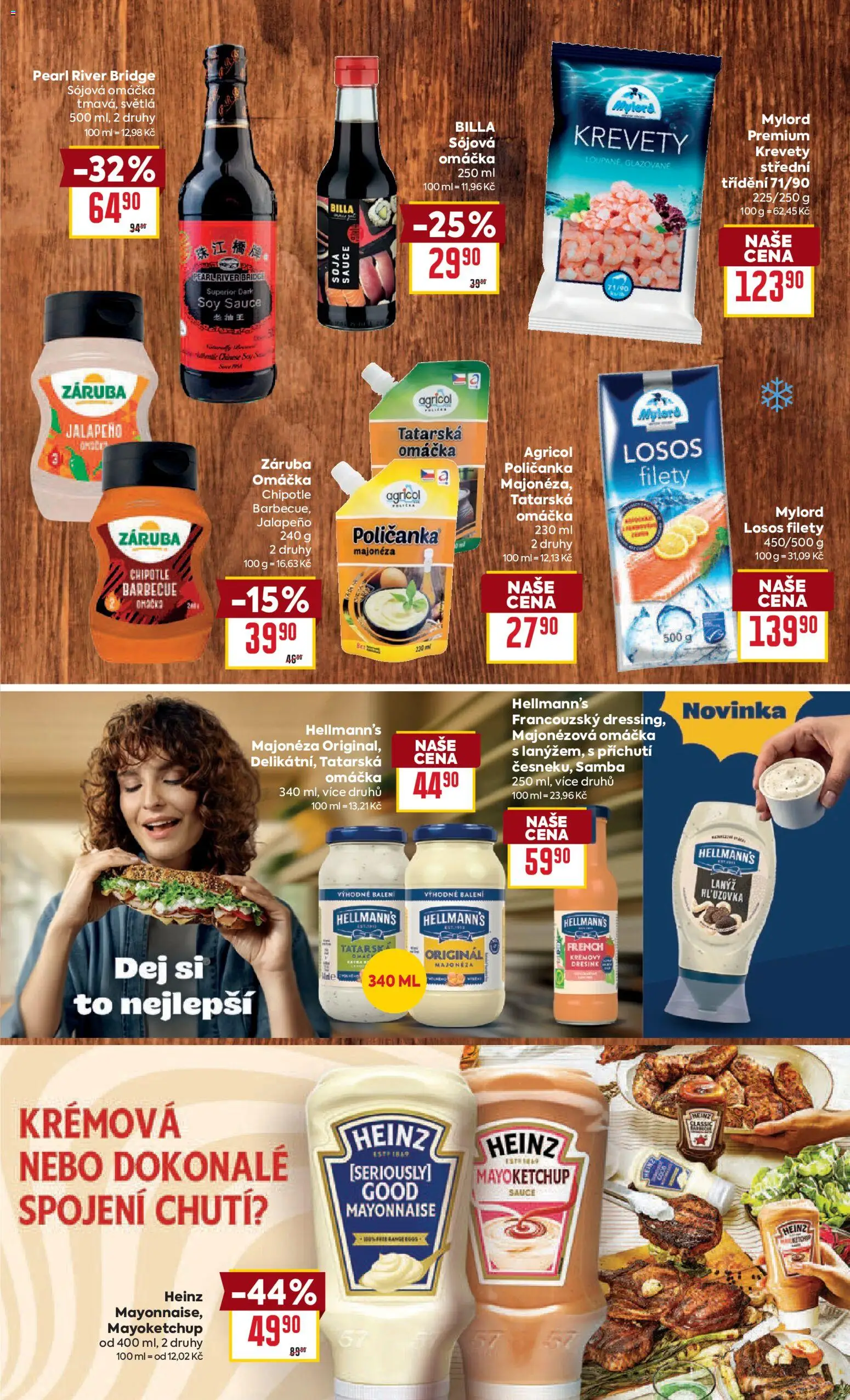 Billa leták - Grilování  od 07.04.2026 | Strana: 13 | Produkty: Krevety loupané, Sójová omáčka, Hellmann's, Majonéza