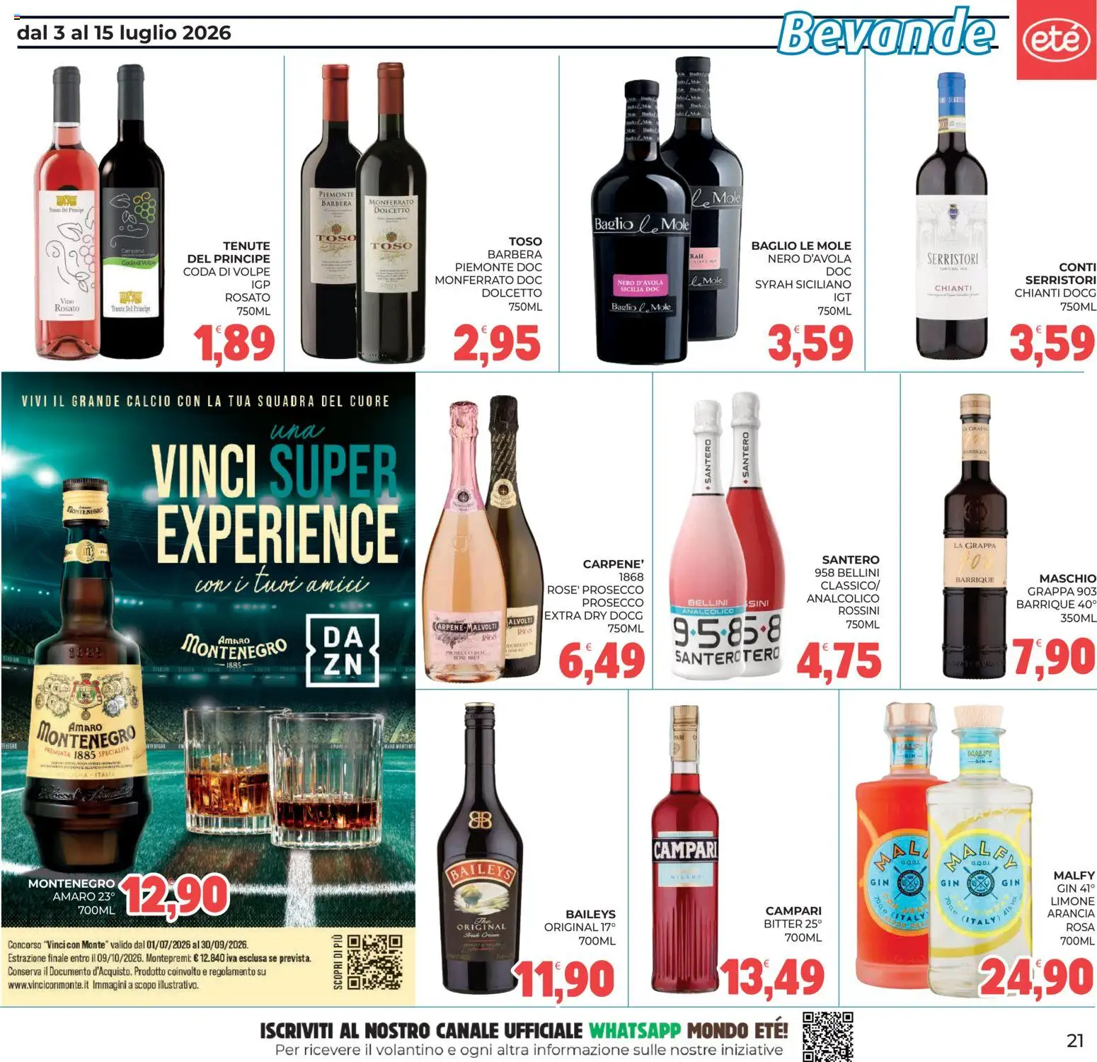 Volantino Eté del 03/07/2026 | Pagina: 21 | Prodotti: Prosecco, Limone, Arancia, Amaro
