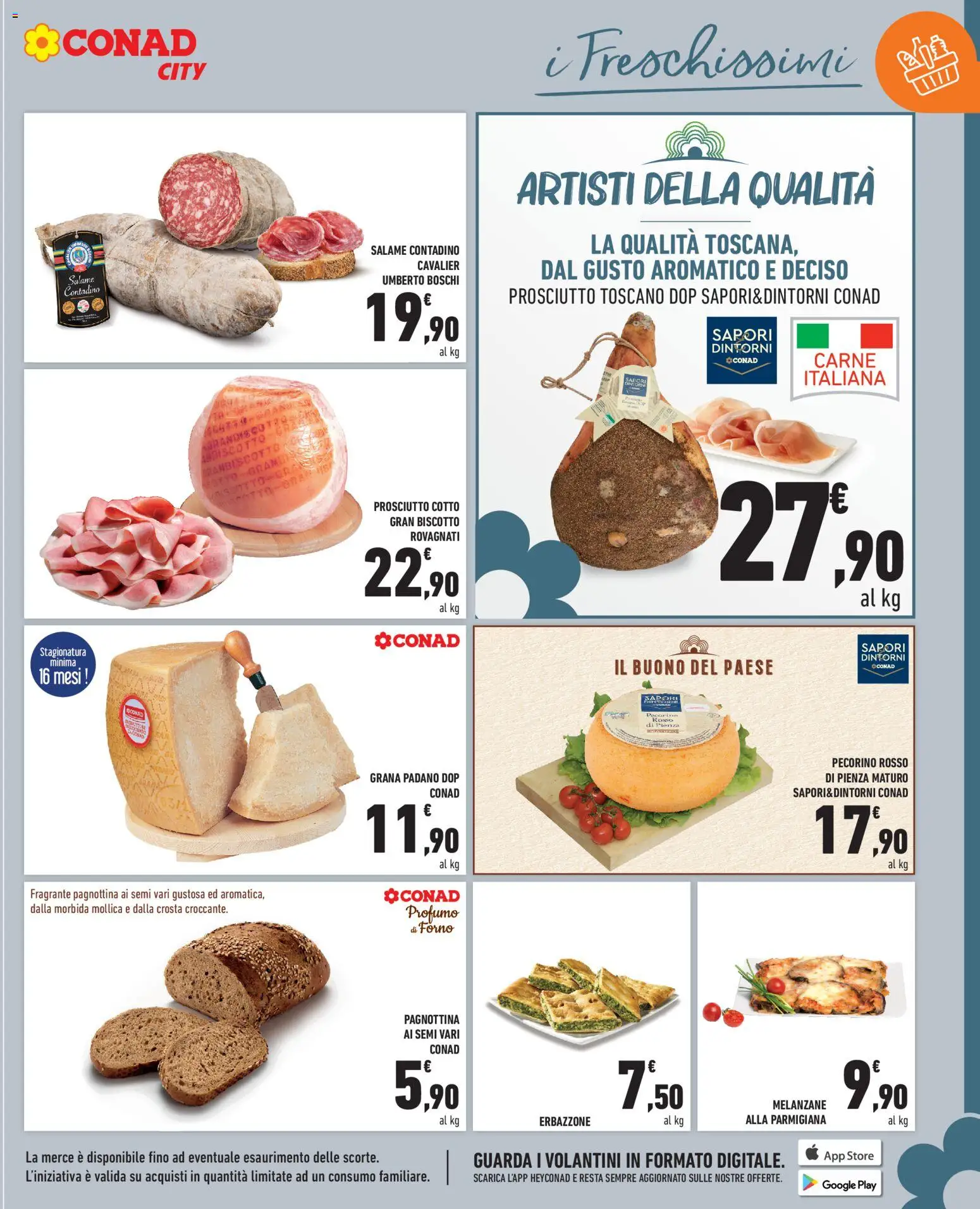 Volantino Conad del 19.06.2026 | Pagina: 9 | Prodotti: Prosciutto Cotto, Salame, Grana Padano, Forno