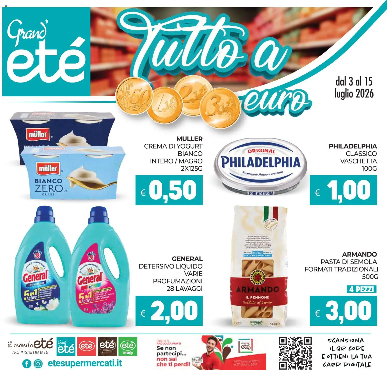 Volantino Eté del 03/07/2026 | Pagina: 1 | Prodotti: Crema, Yogurt, Tè, Pasta