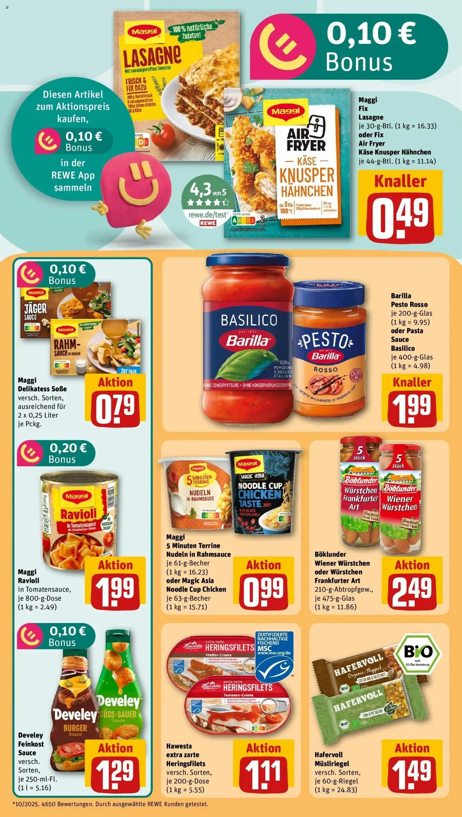 REWE Prospekt ab 10.08.2026 zum Blättern » Angebote | Seite: 24 | Produkte: Soße, Wurst, Nudeln, Hahnchenbrust