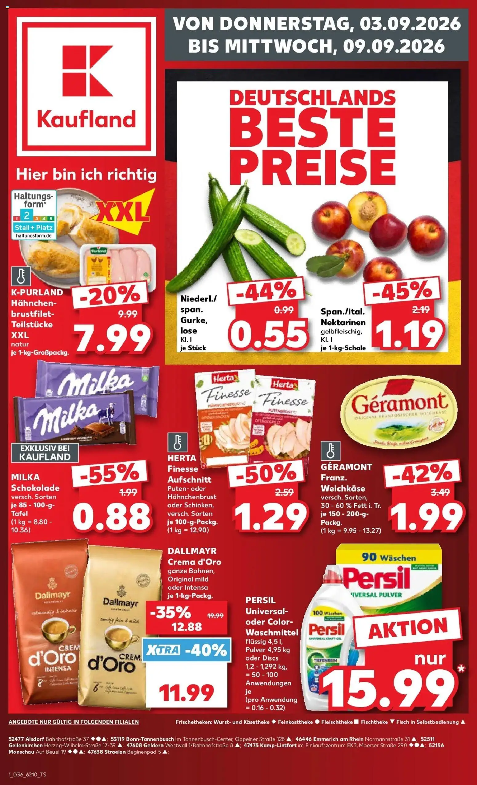 Prospekt Kaufland ab 31.08.2026 » Angebote Online zum Blättern | Seite: 10 | Produkte: Nektarinen, Waschmittel, Herta finesse, Hahnchenbrust