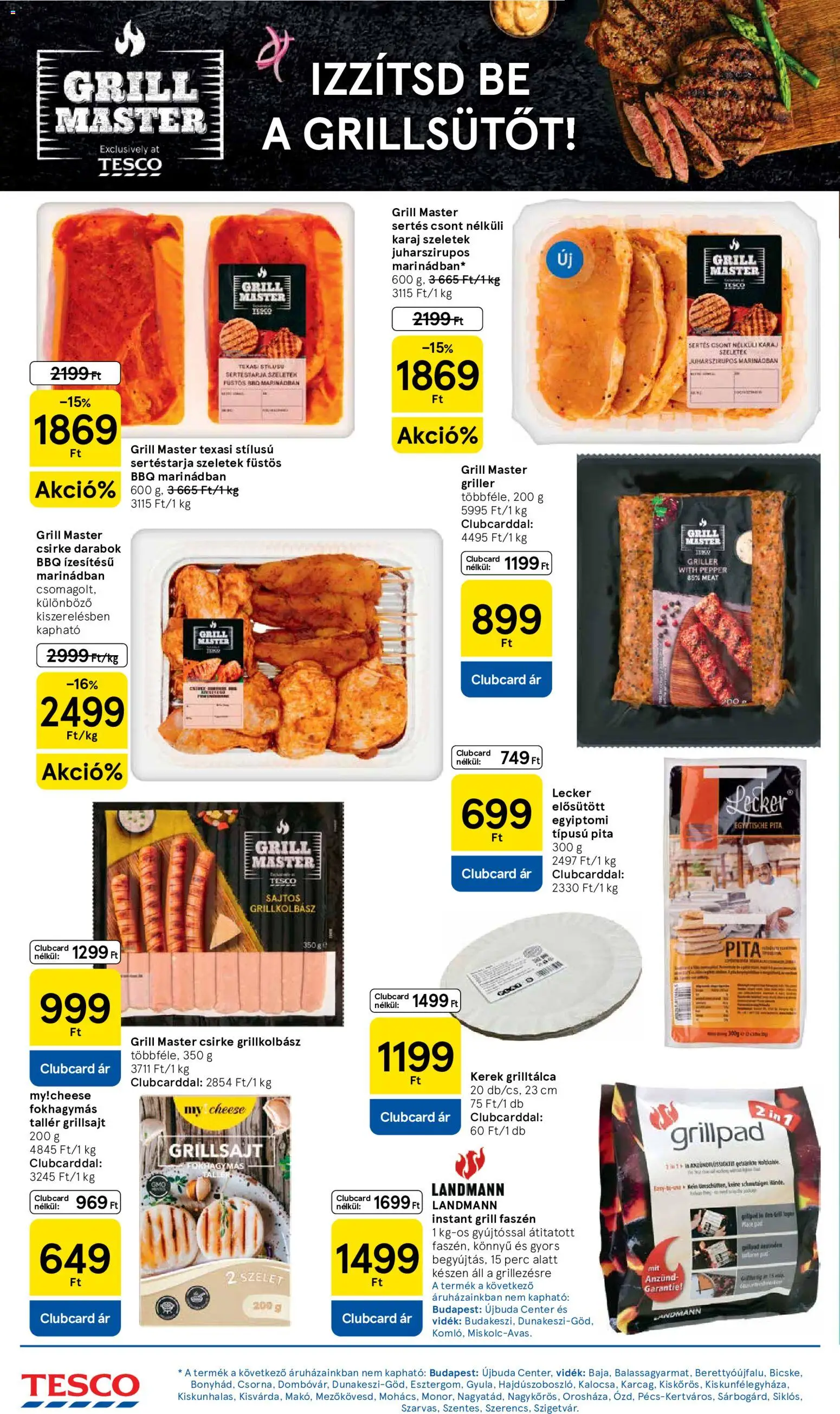 Tesco akciós ujság - amely érvényes a következő dátumtól: 2026.07.16. | Oldal: 10 | Termékek: Grilltálca, Szelet, Grillsajt, Karaj