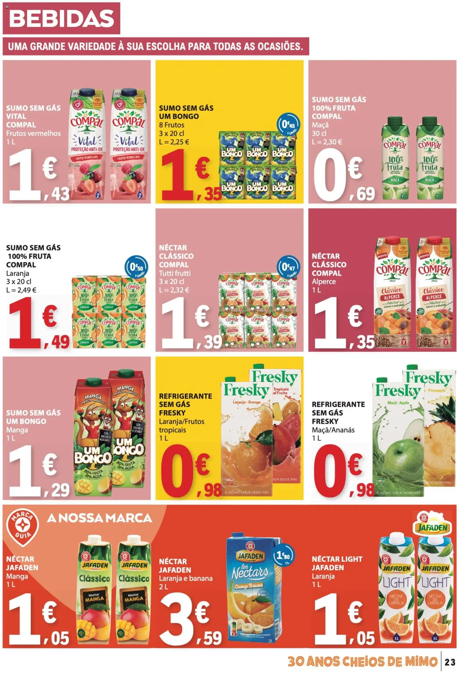 E.Leclerc folheto │ válido de 28.05.2026 | Página: 23 | Produtos: Agua, Refrigerante, Banana, Sumo