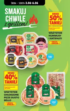 Pogląd oferty "go Vege HUMMUS Z CIECIERZYCY SPICY SALSA, Hummus made from chickpeas with spicy salsa, in a round plastic container." - ważna od 03.06.2026 | Strona: 6