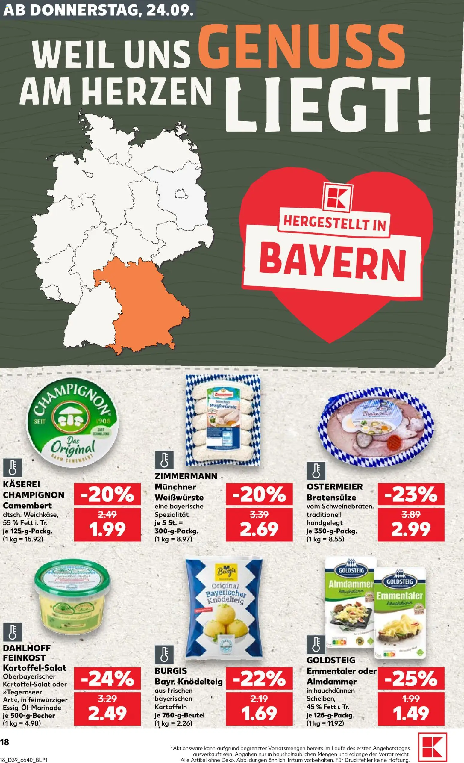 Kaufland Prospekt – gültig ab 24.09.2026 | Seite: 18 | Produkte: Camembert, Kartoffeln