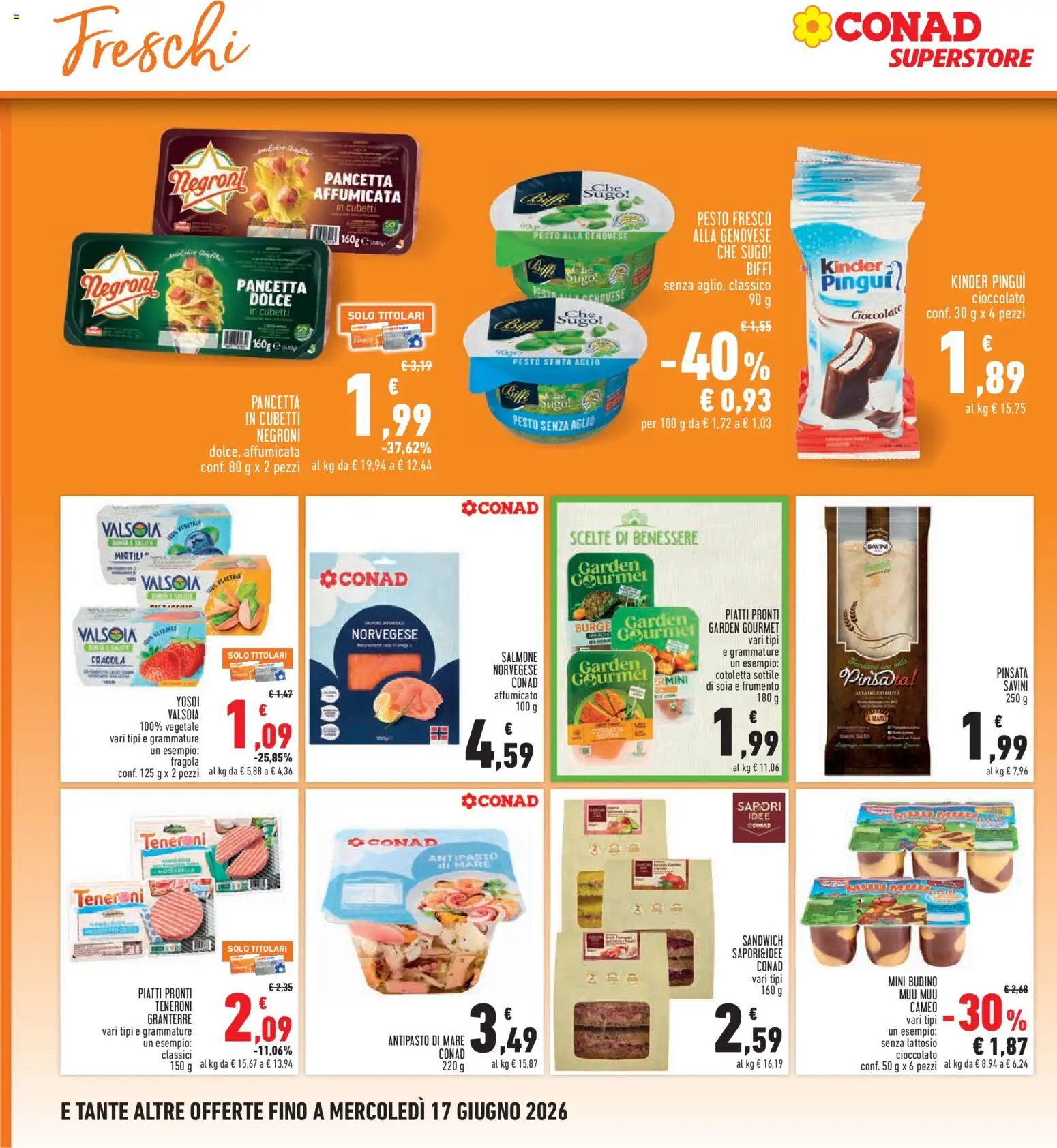 Volantino Conad del 04.06.2026 | Pagina: 14 | Prodotti: Yogurt, Salmone, Pesto, Sugo