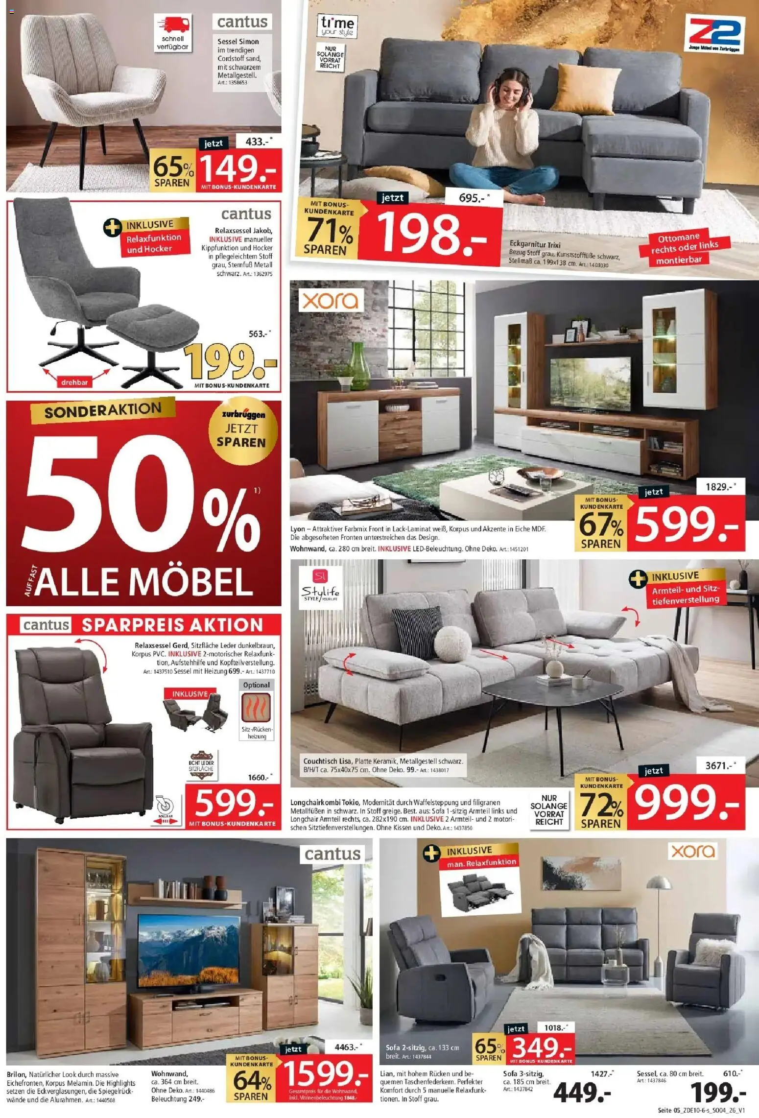 Zurbrüggen - Zurbrüggen: Red Shopping Week – gültig ab 17.10.2026 | Seite: 5 | Produkte: Hocker, Relaxsessel, Kissen, Sofa