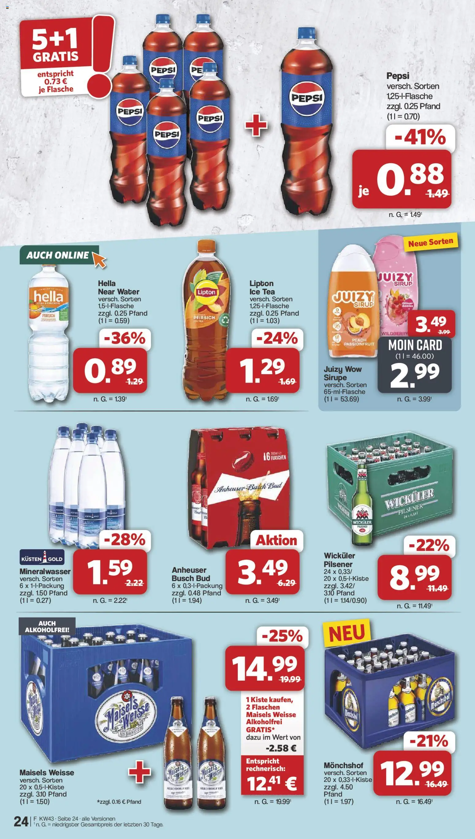 Famila Nordwest Prospekt – gültig ab 19.10.2026 | Seite: 24 | Produkte: Sirup, Hella, Pfirsich, Pepsi