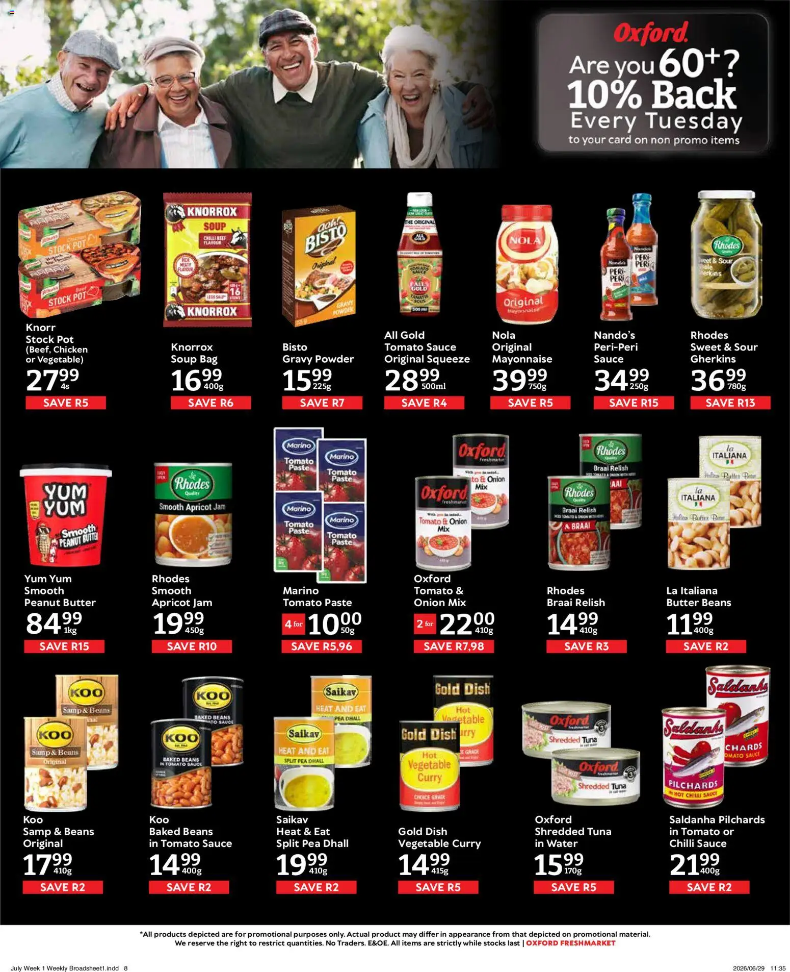 New Oxford Freshmarket catalogue – valid from 01/07/2026 | Page: 8 | Products: Pilchards, Jam, Bag, Chicken