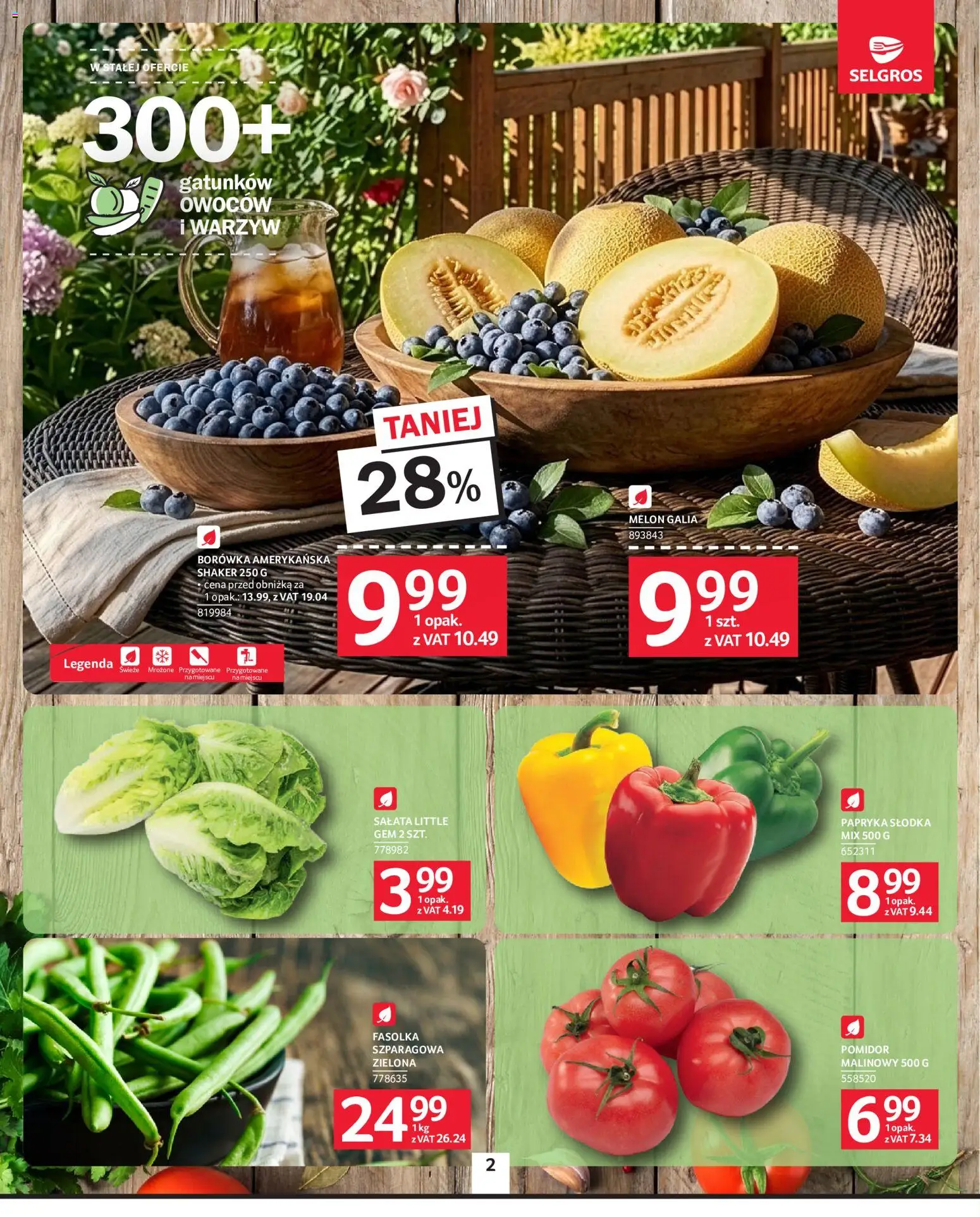 Selgros cash&carry gazetka od 02.06.2026 | Strona: 2 | Produkty: Melon, Borówka amerykańska, Papryka, Fasolka szparagowa