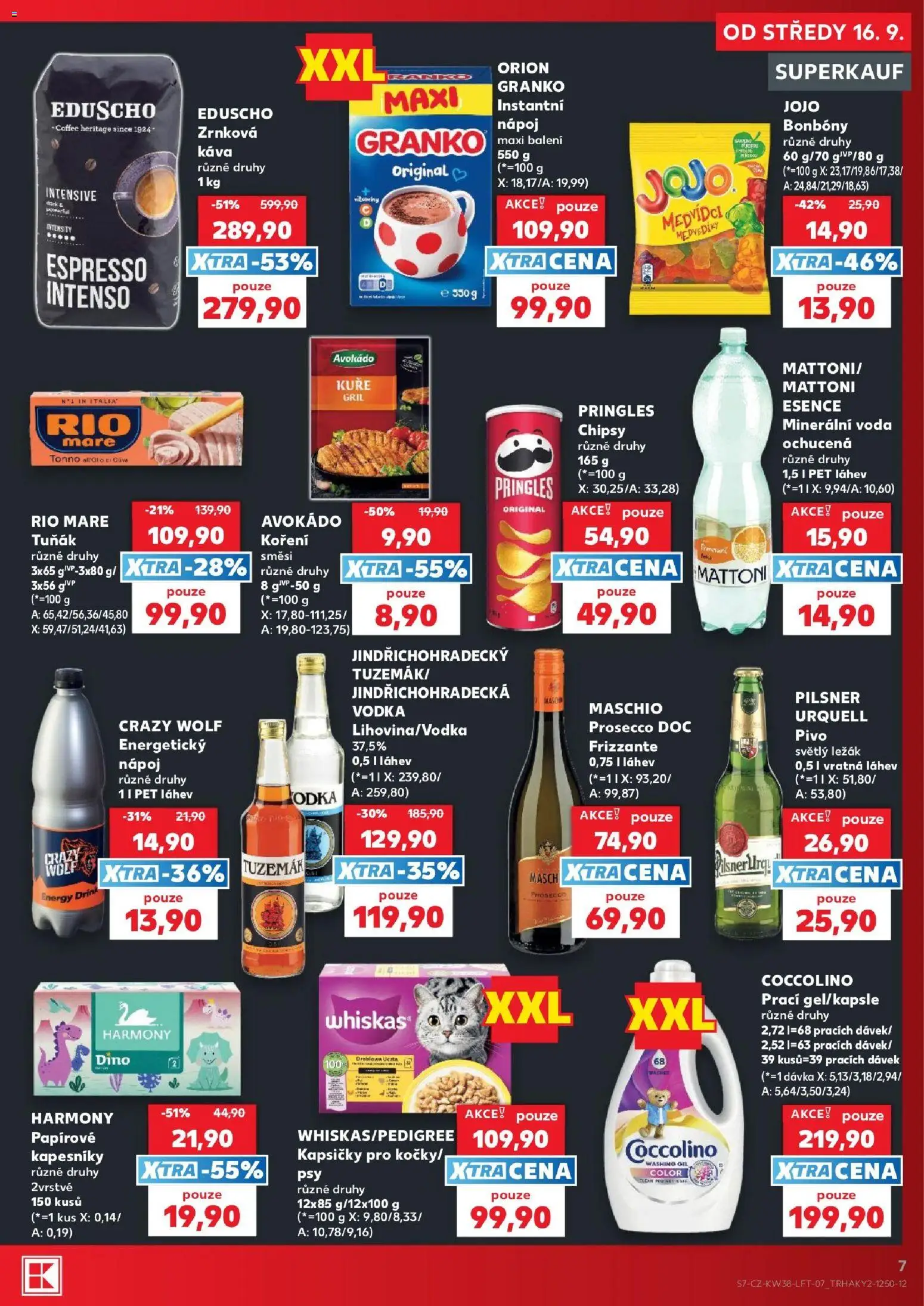 Kaufland leták - Brno od 16.09.2026 | Strana: 7 | Produkty: Tuňák, Coccolino, Pilsner, Zrnková káva