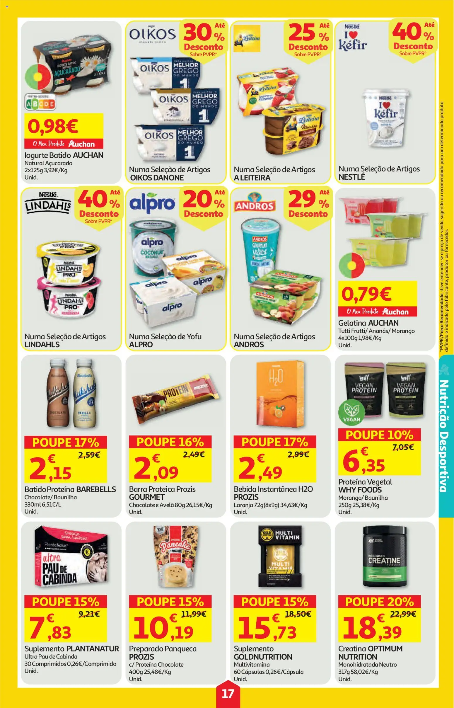 Auchan folheto │ válido de 21.05.2026 | Página: 17 | Produtos: Creatina, Nestlé, Chocolate, Bebida