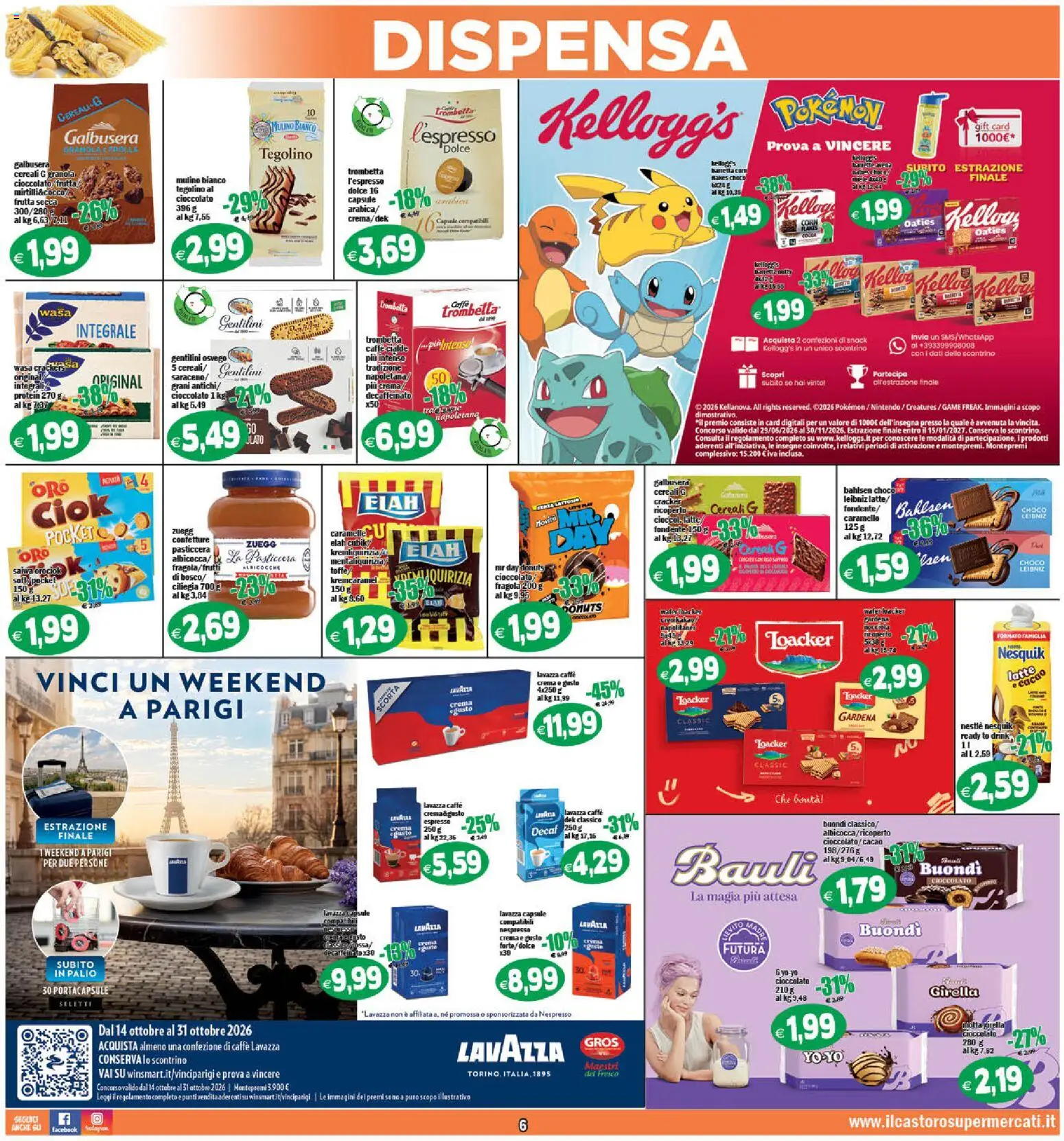 Volantino Il Castoro del 14/10/2026 | Pagina: 6 | Prodotti: Cioccolato, Caramelle, Cereali, Frutta secca