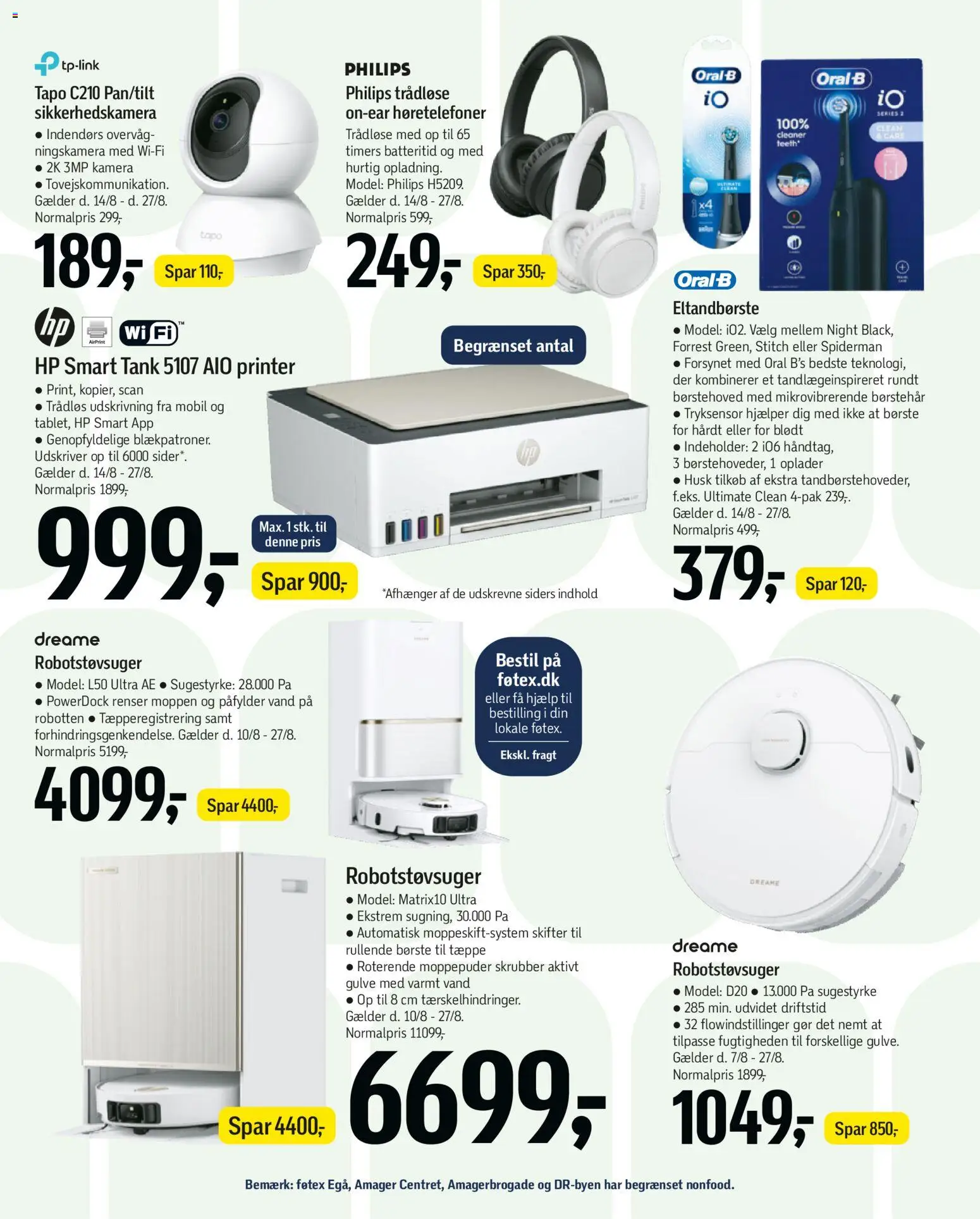 Føtex tilbudsavis – gyldig fra 14/08/2026 | Side: 53 | Produkter: Tæppe, Printer, Høretelefoner, Kamera
